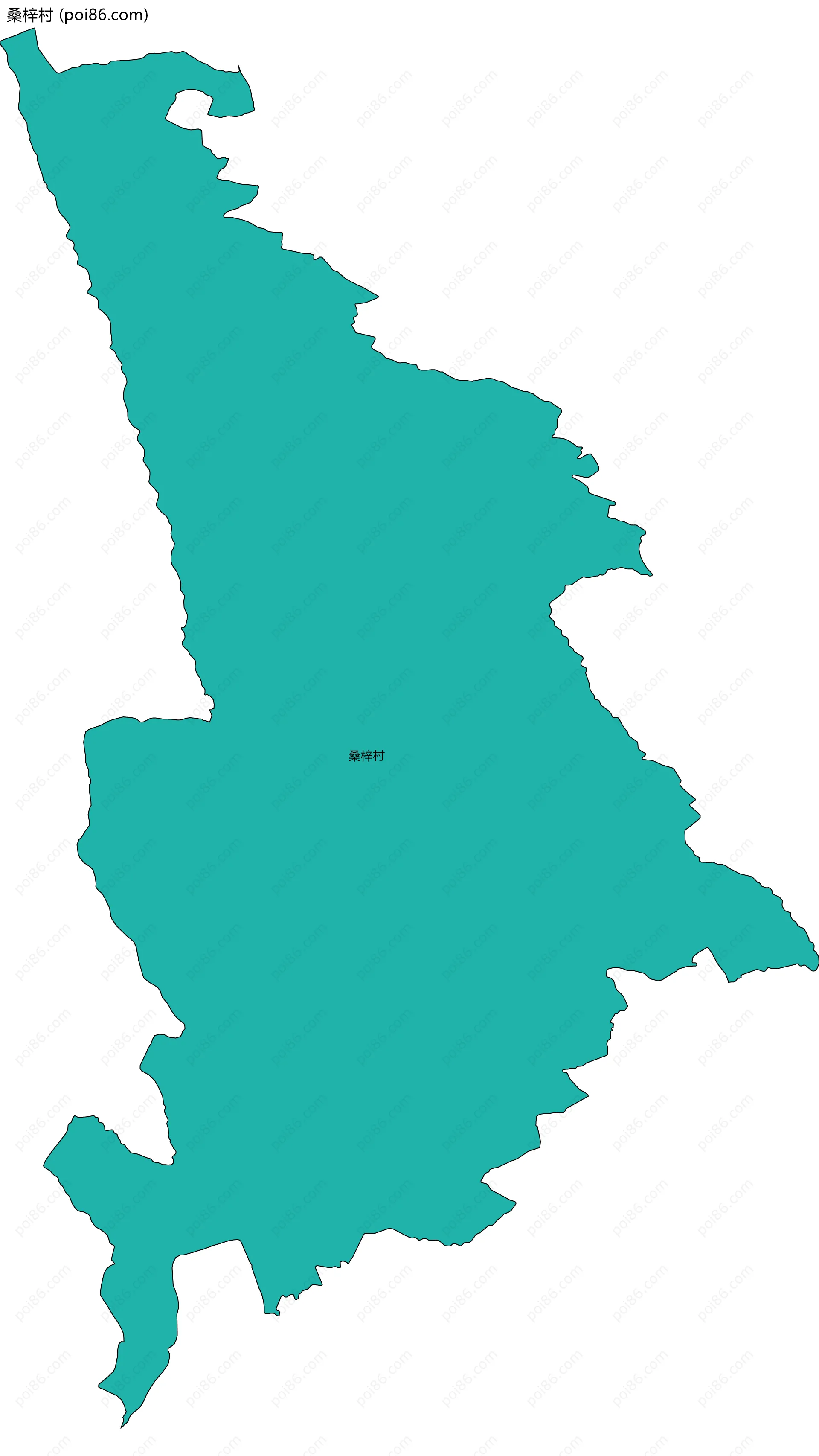 桑梓村边界地图