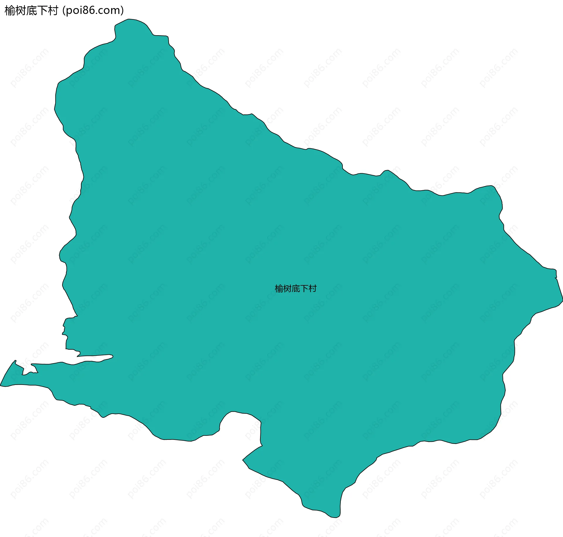 榆树底下村边界地图