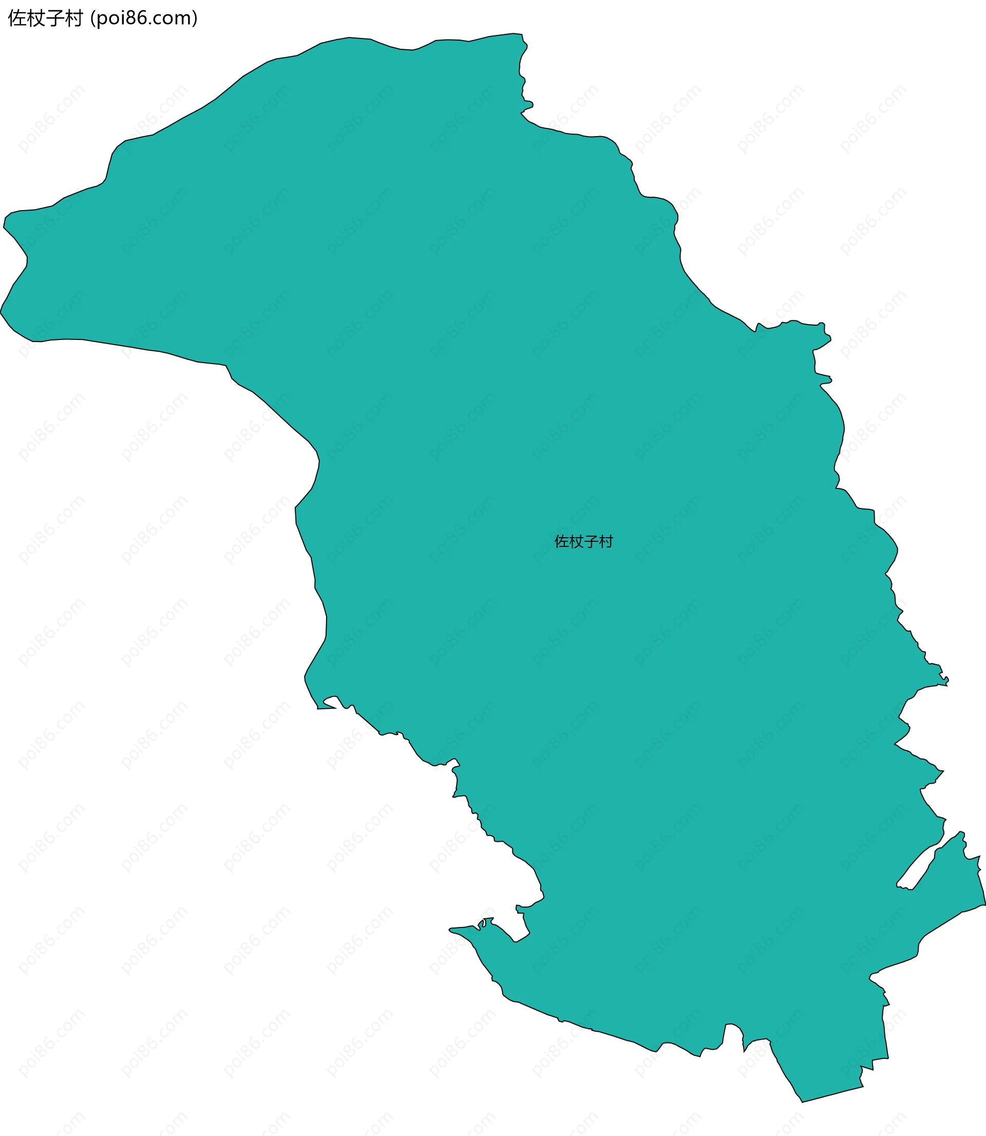 佐杖子村边界地图