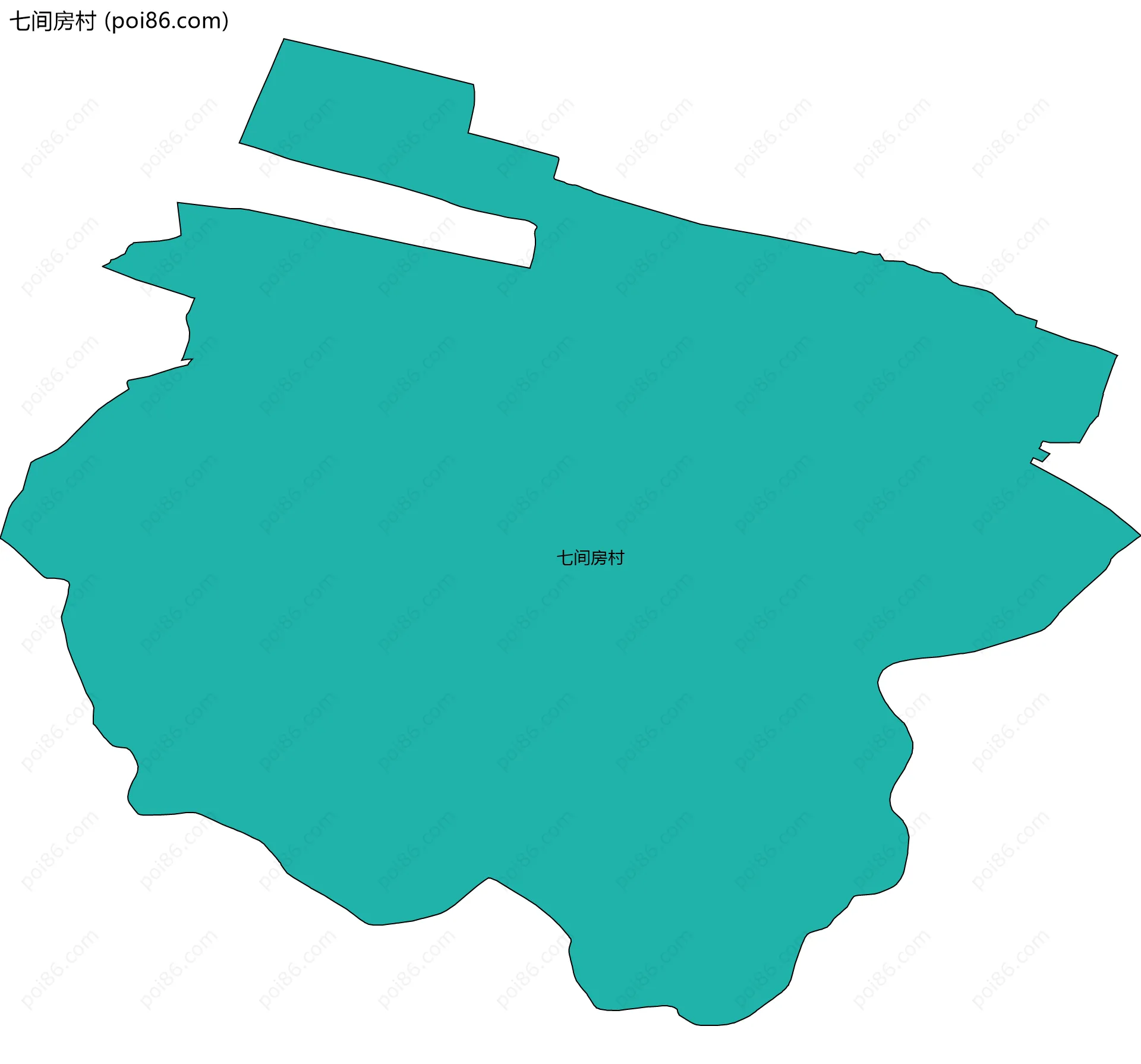 七间房村边界地图