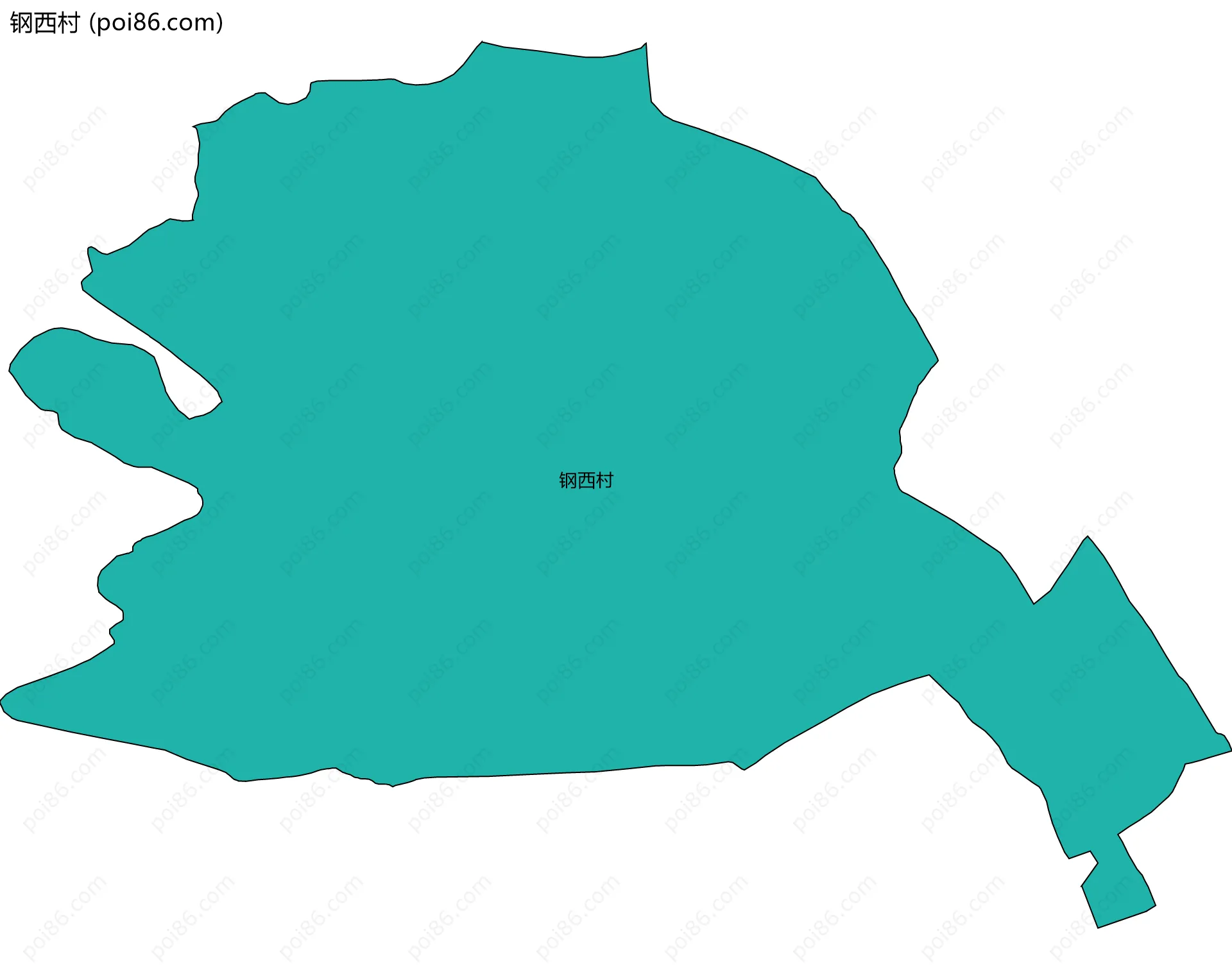 钢西村边界地图