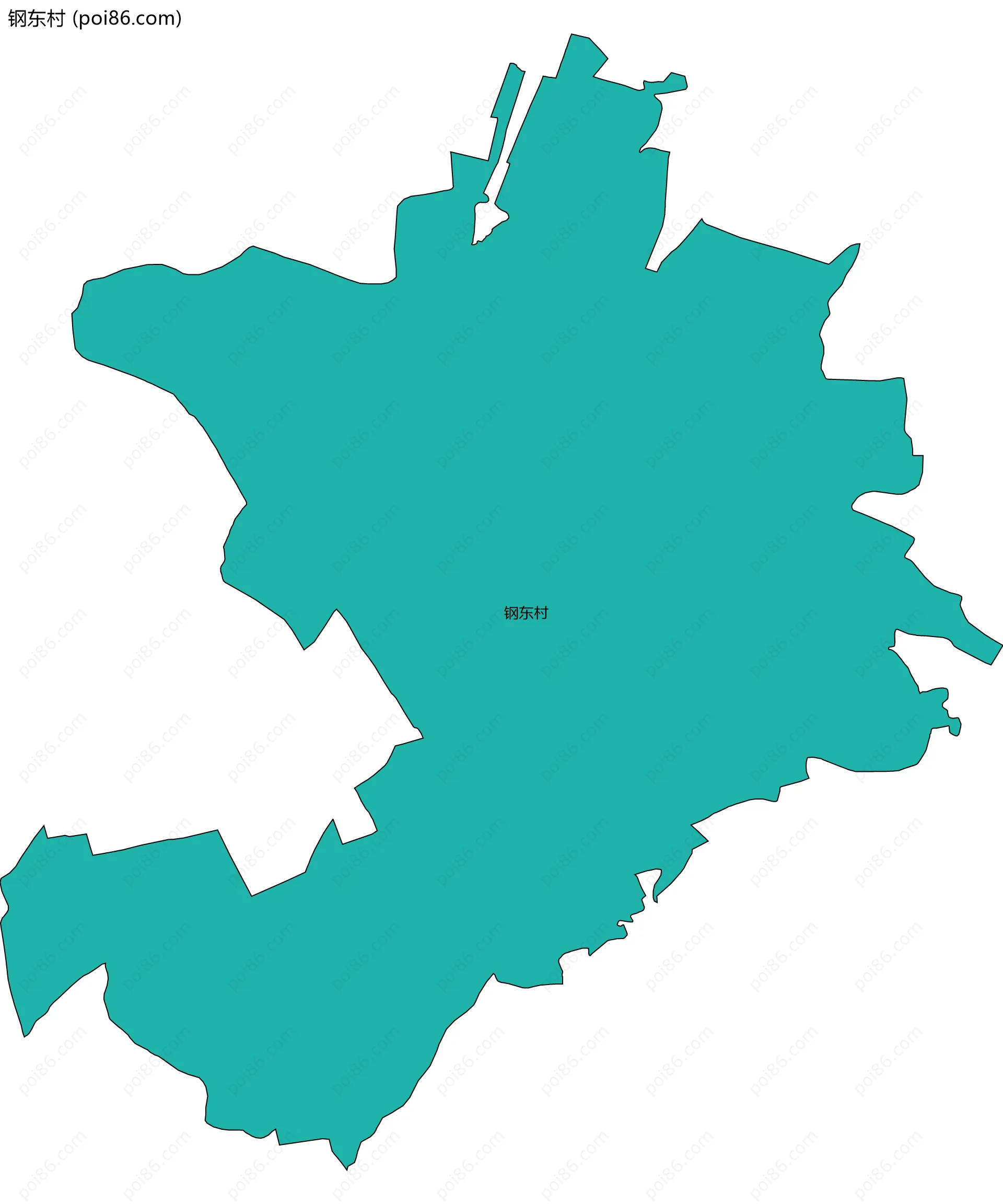 钢东村边界地图