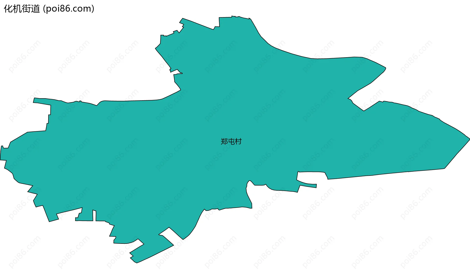 化机街道边界地图(五级行政区划)