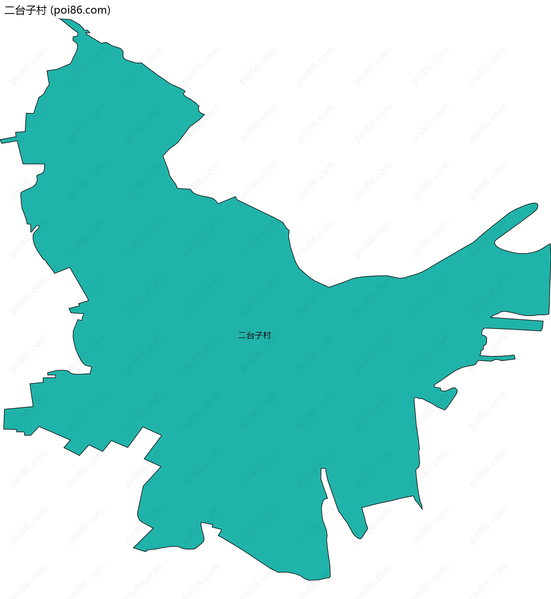 二台子村边界地图