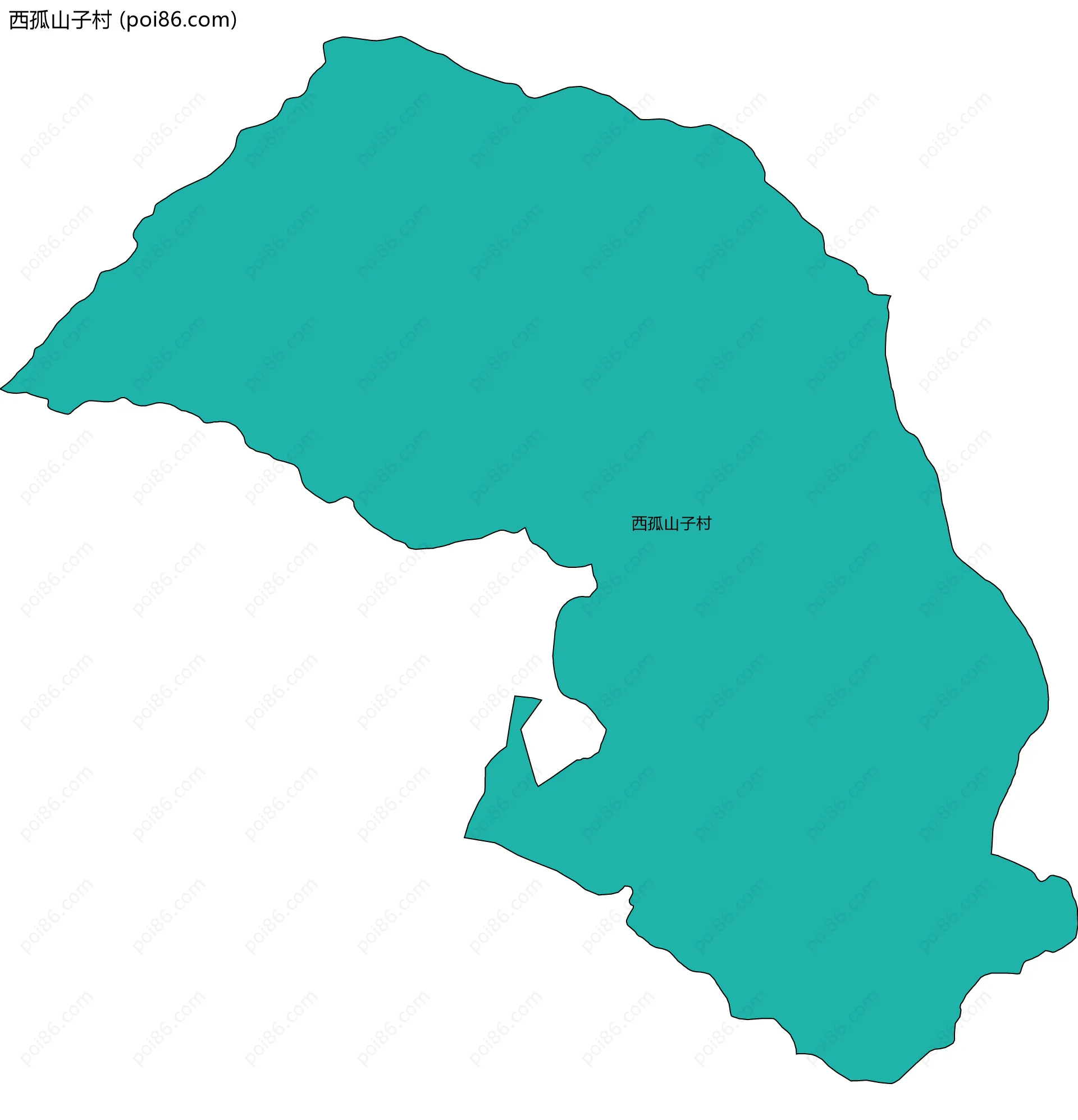 西孤山子村边界地图