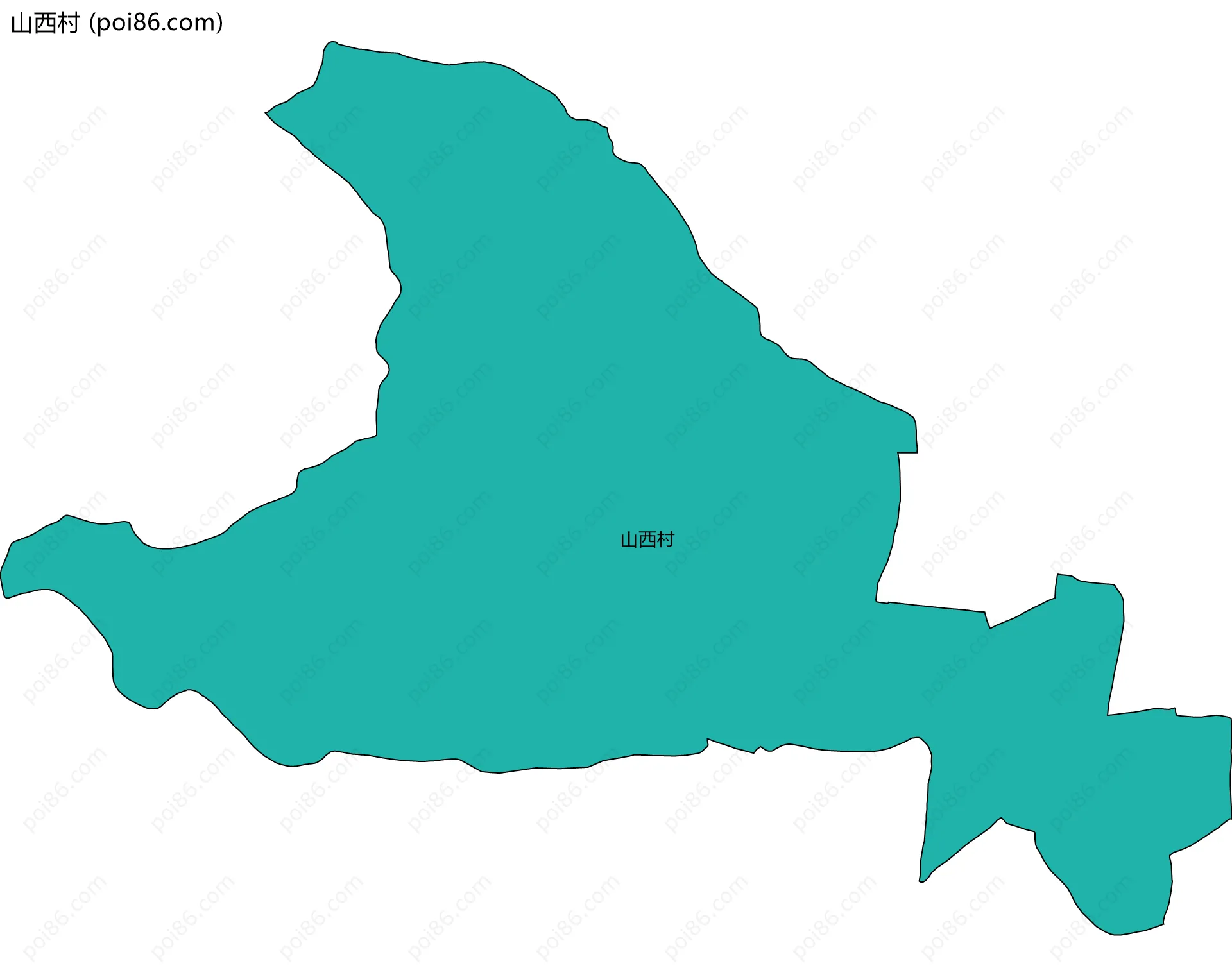 山西村边界地图