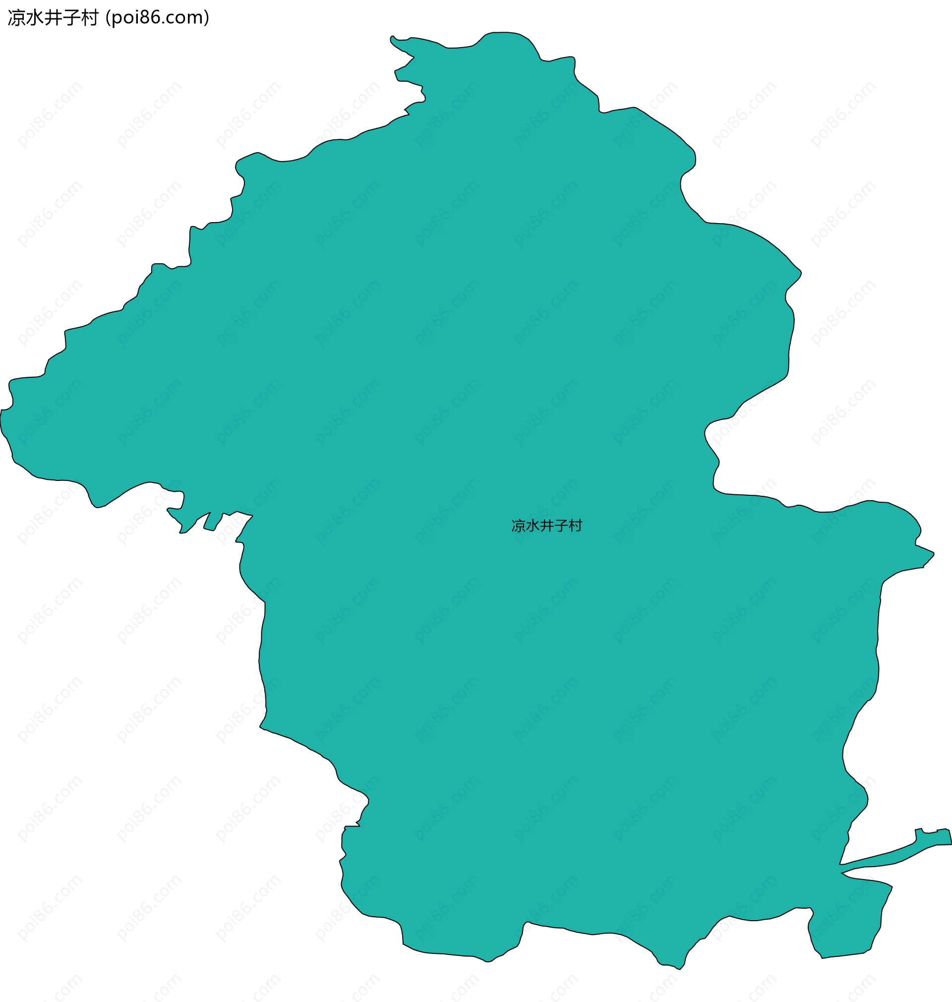 凉水井子村边界地图
