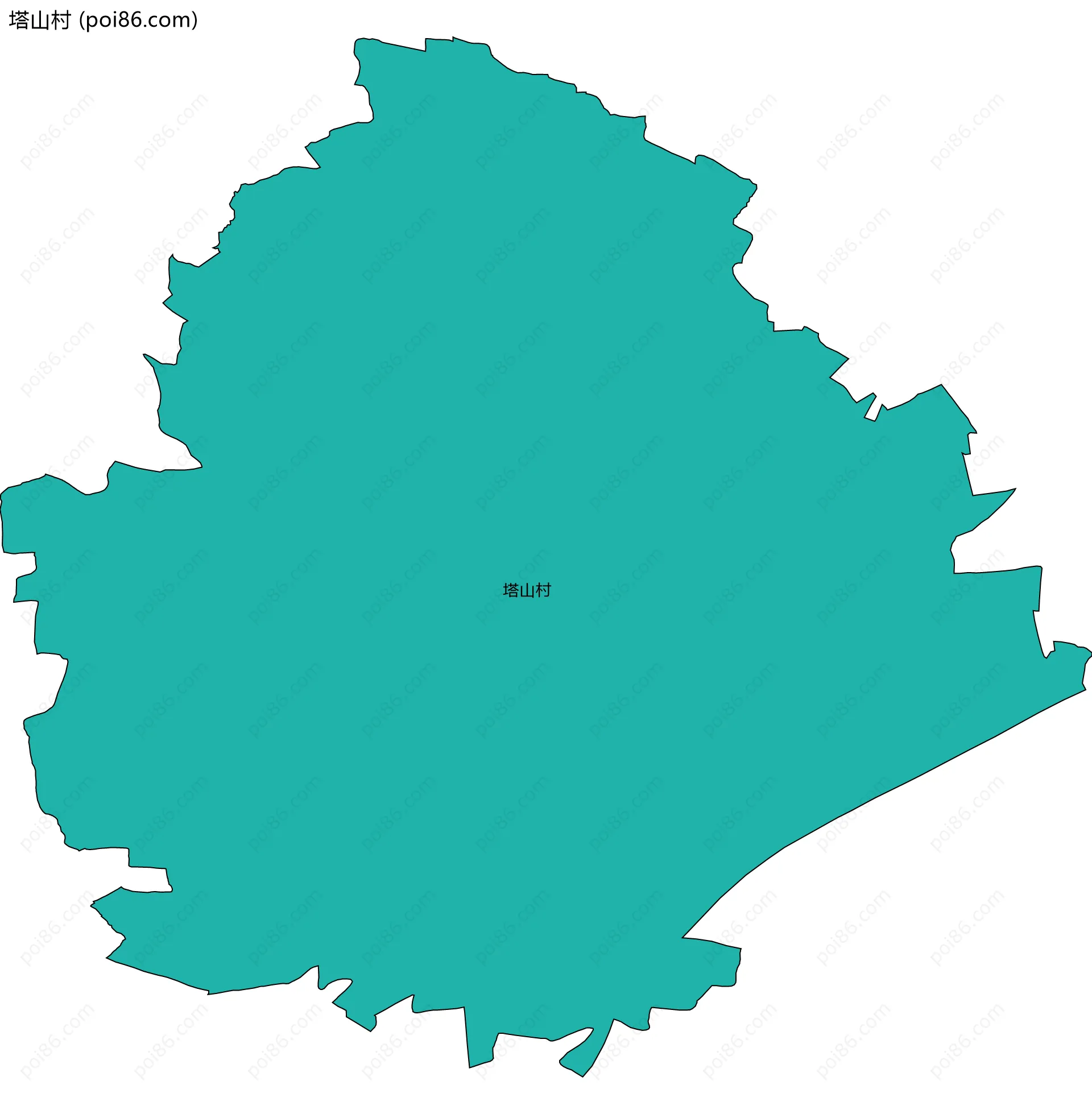 塔山村边界地图