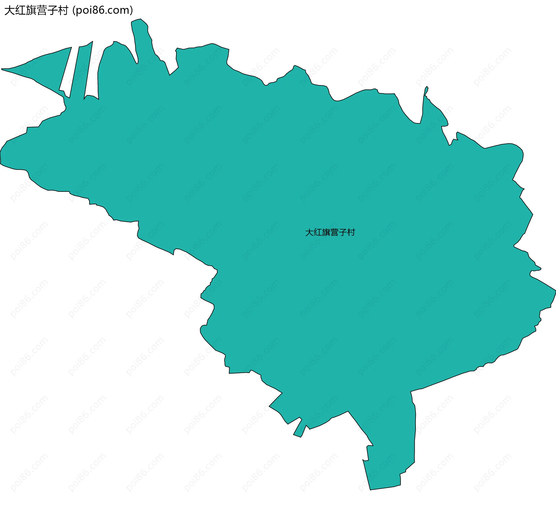 大红旗营子村边界地图