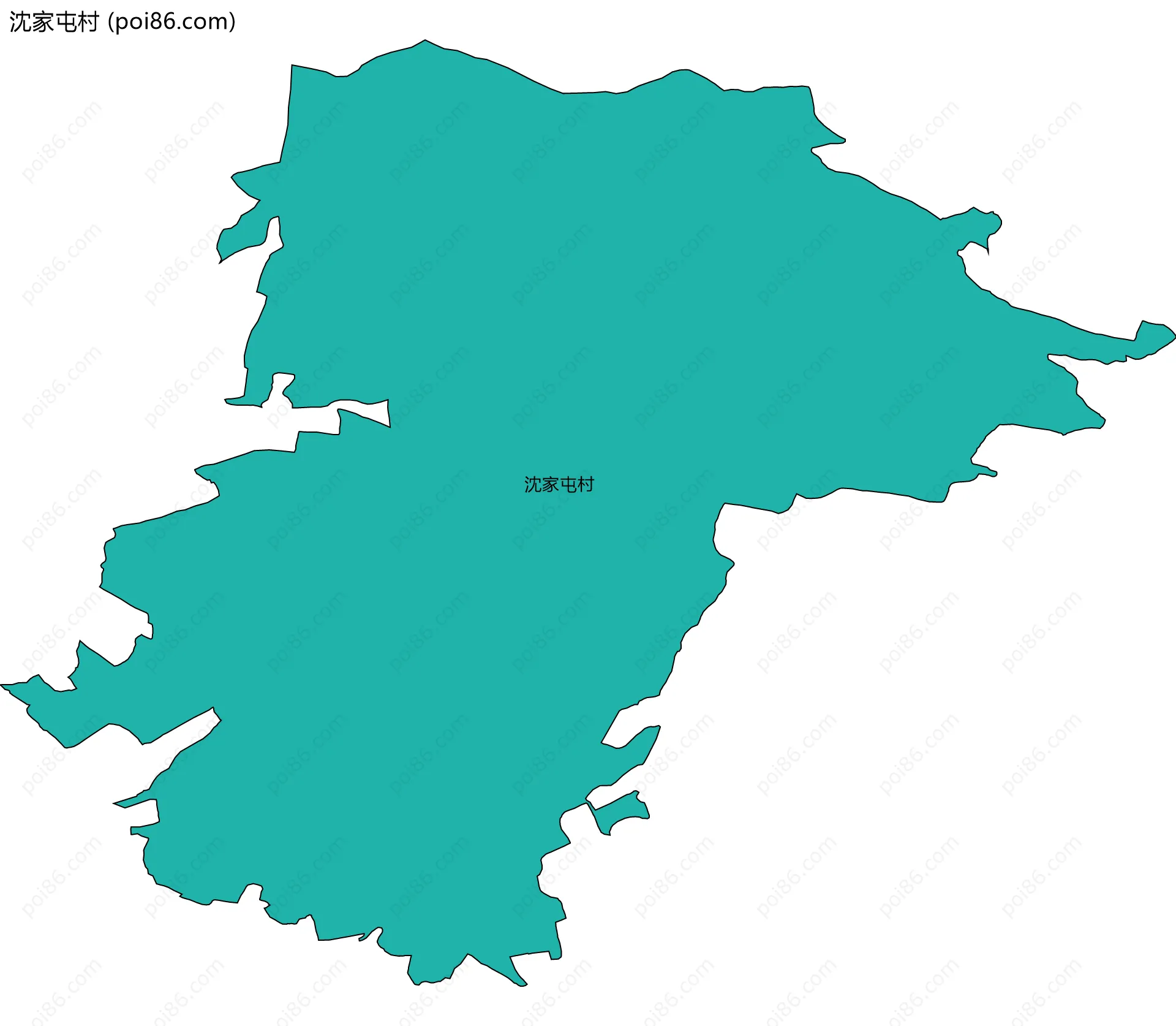 沈家屯村边界地图