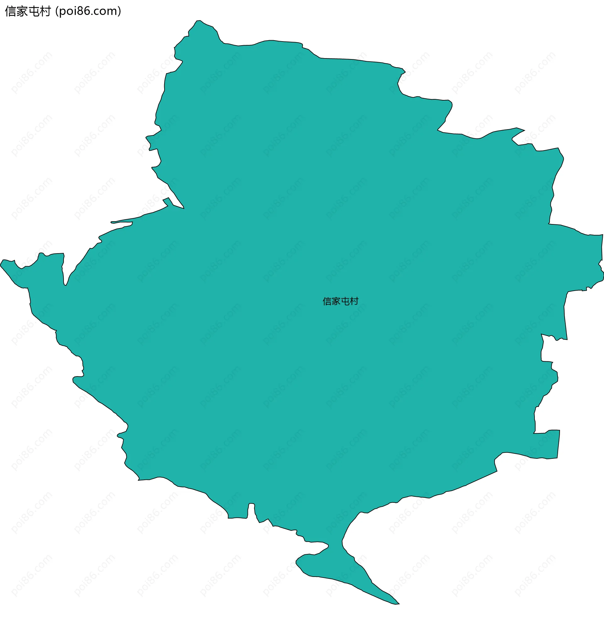 信家屯村边界地图