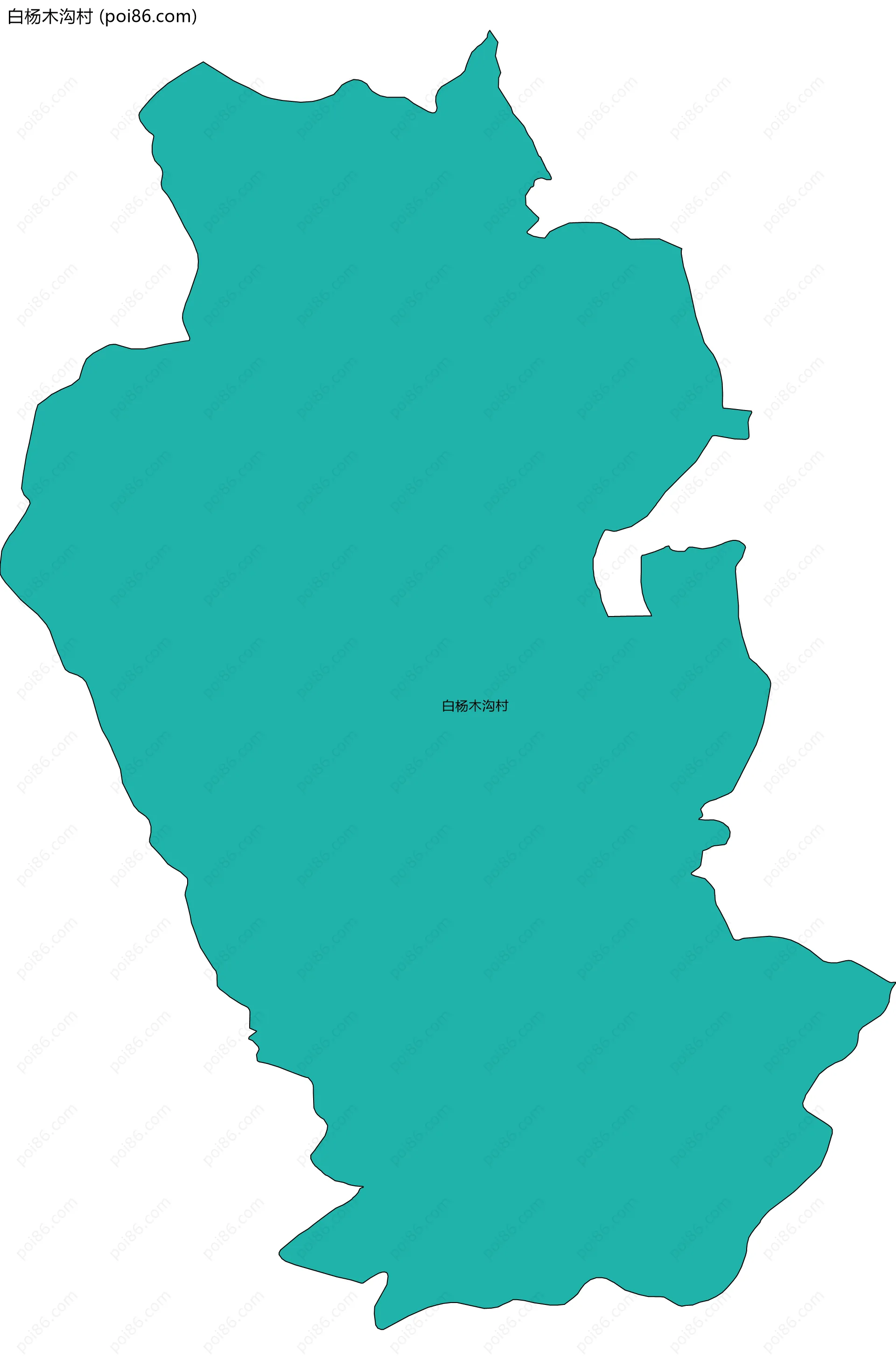 白杨木沟村边界地图