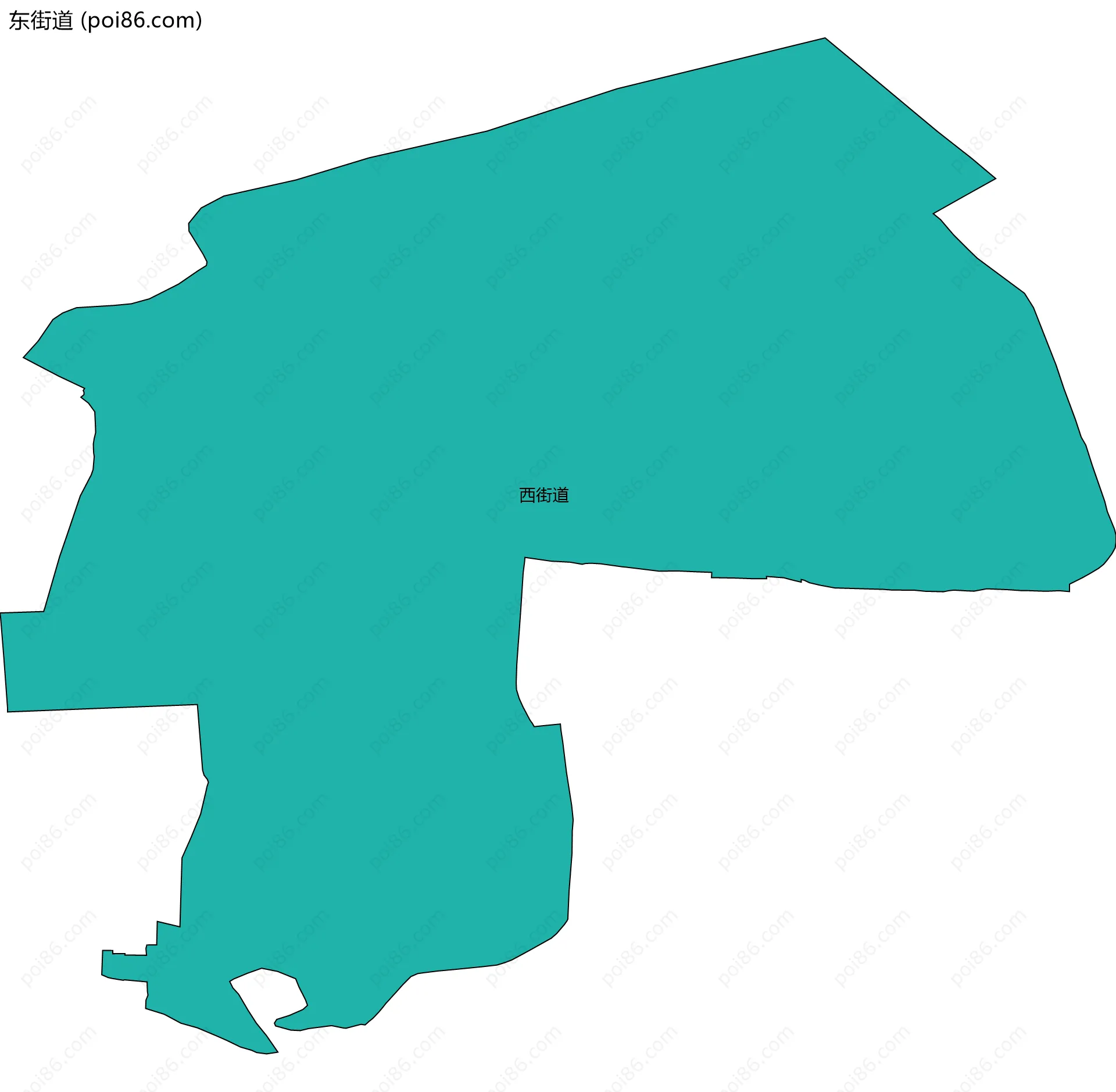 东街道边界地图(五级行政区划)