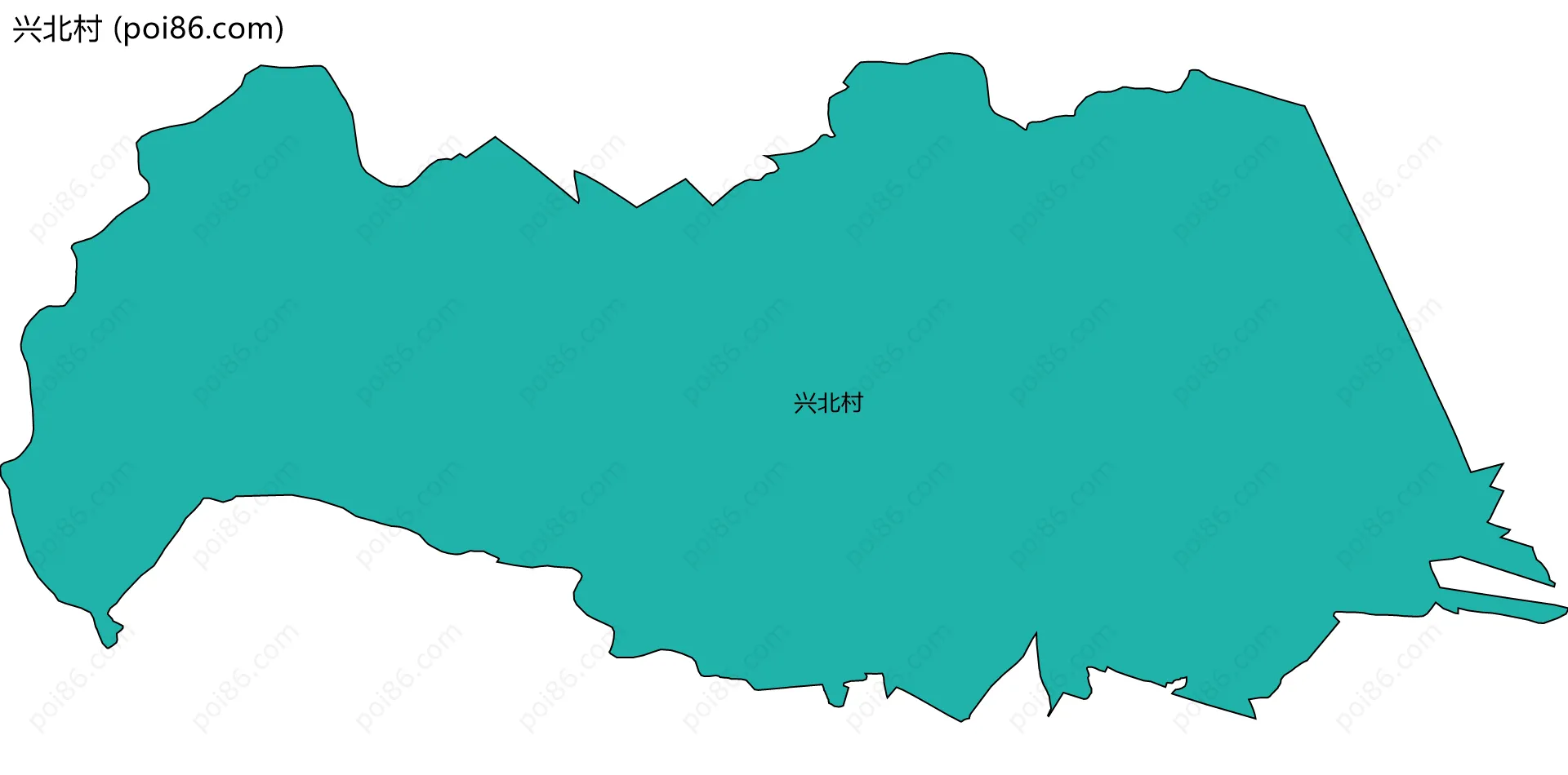 兴北村边界地图