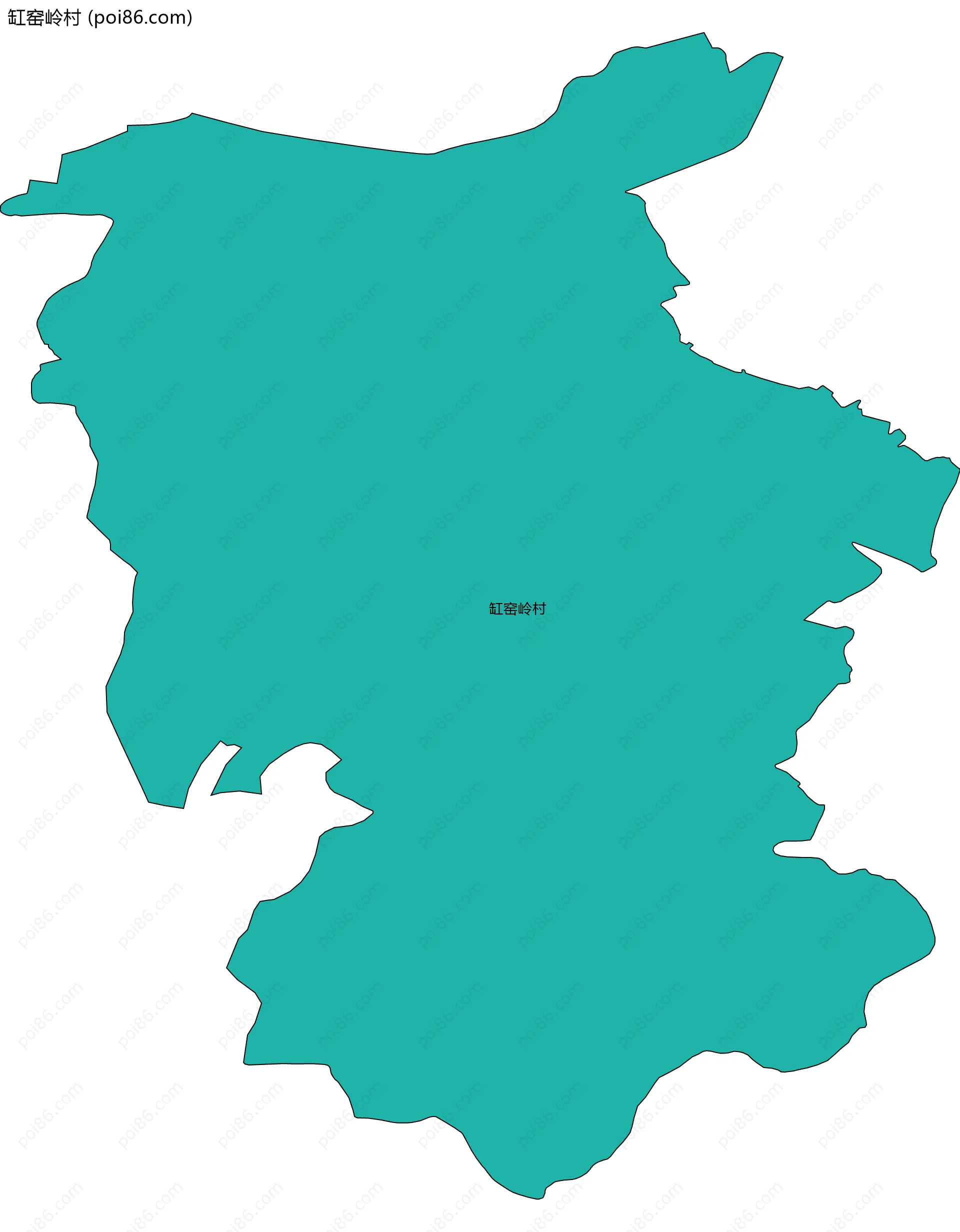 缸窑岭村边界地图