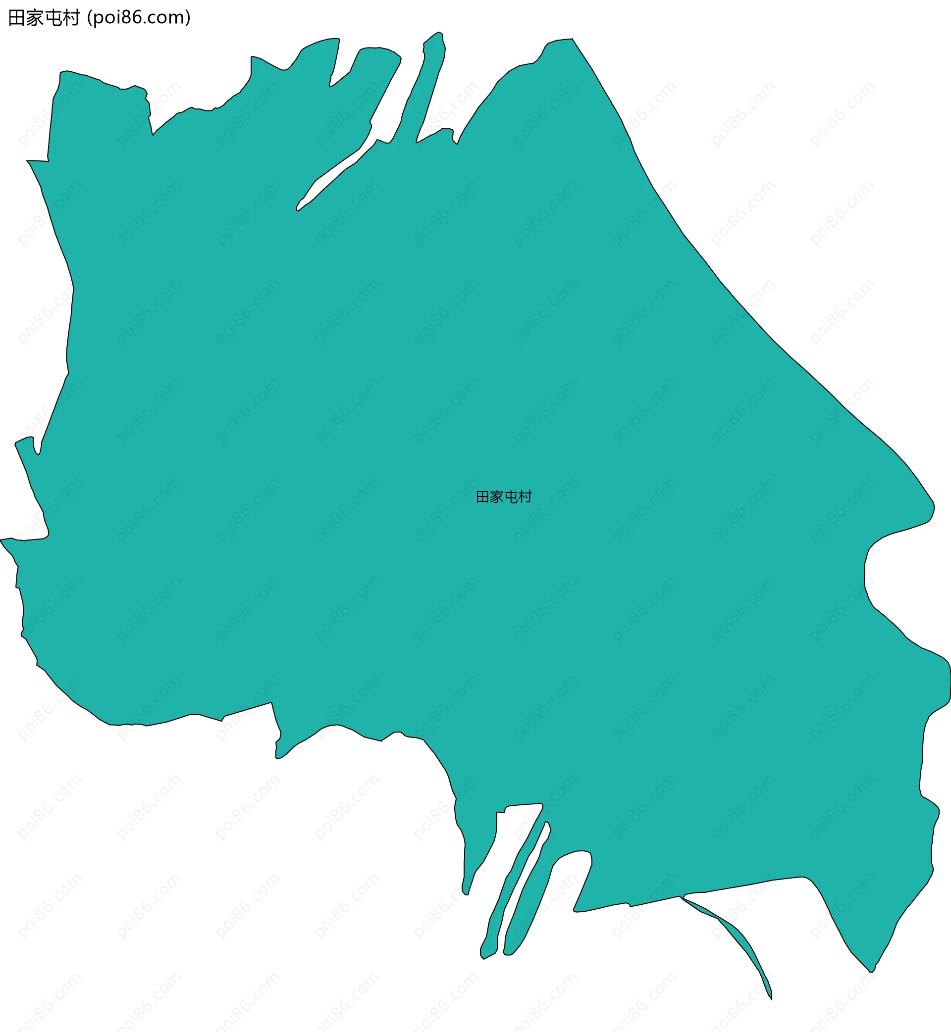 田家屯村边界地图