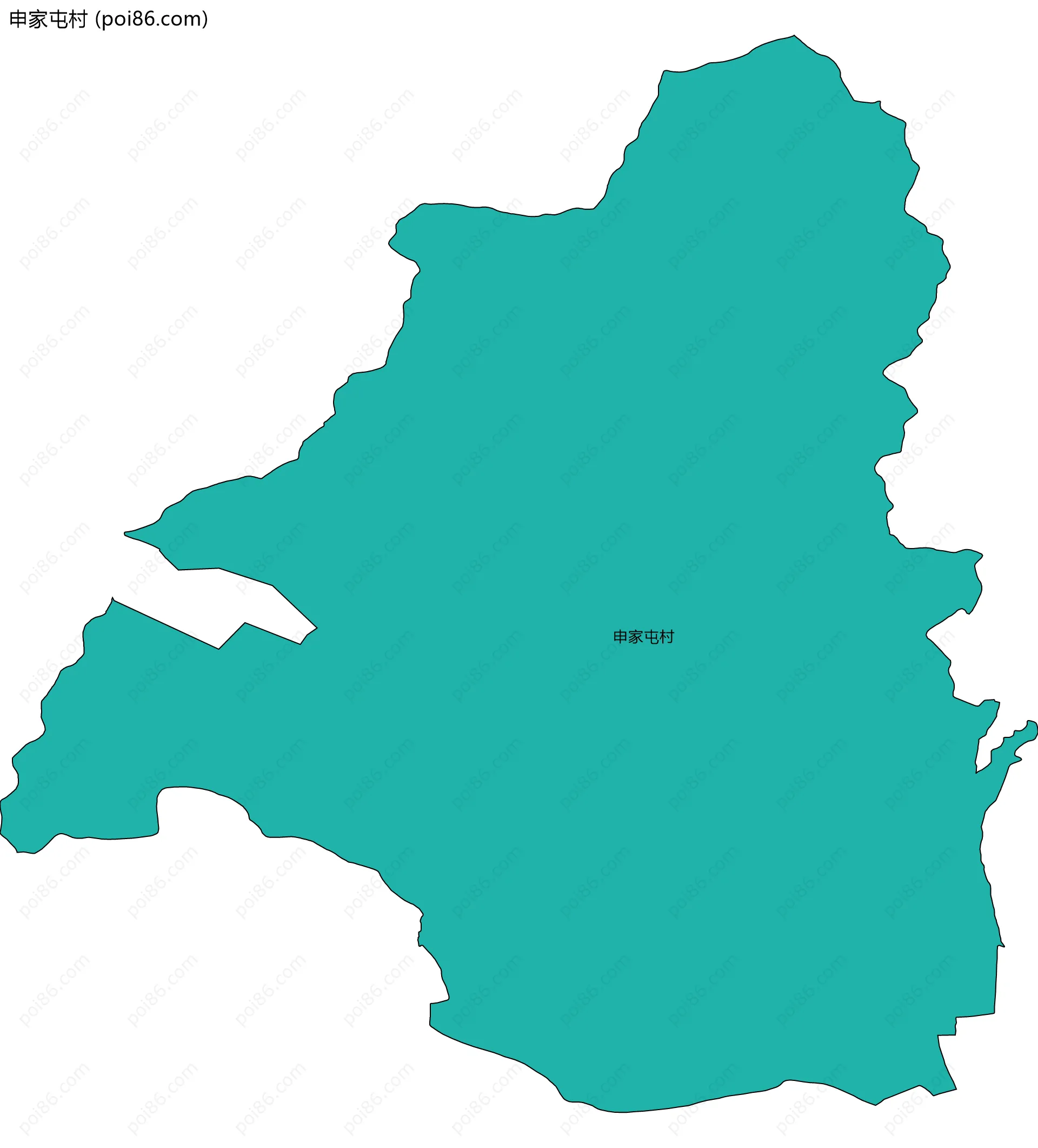 申家屯村边界地图