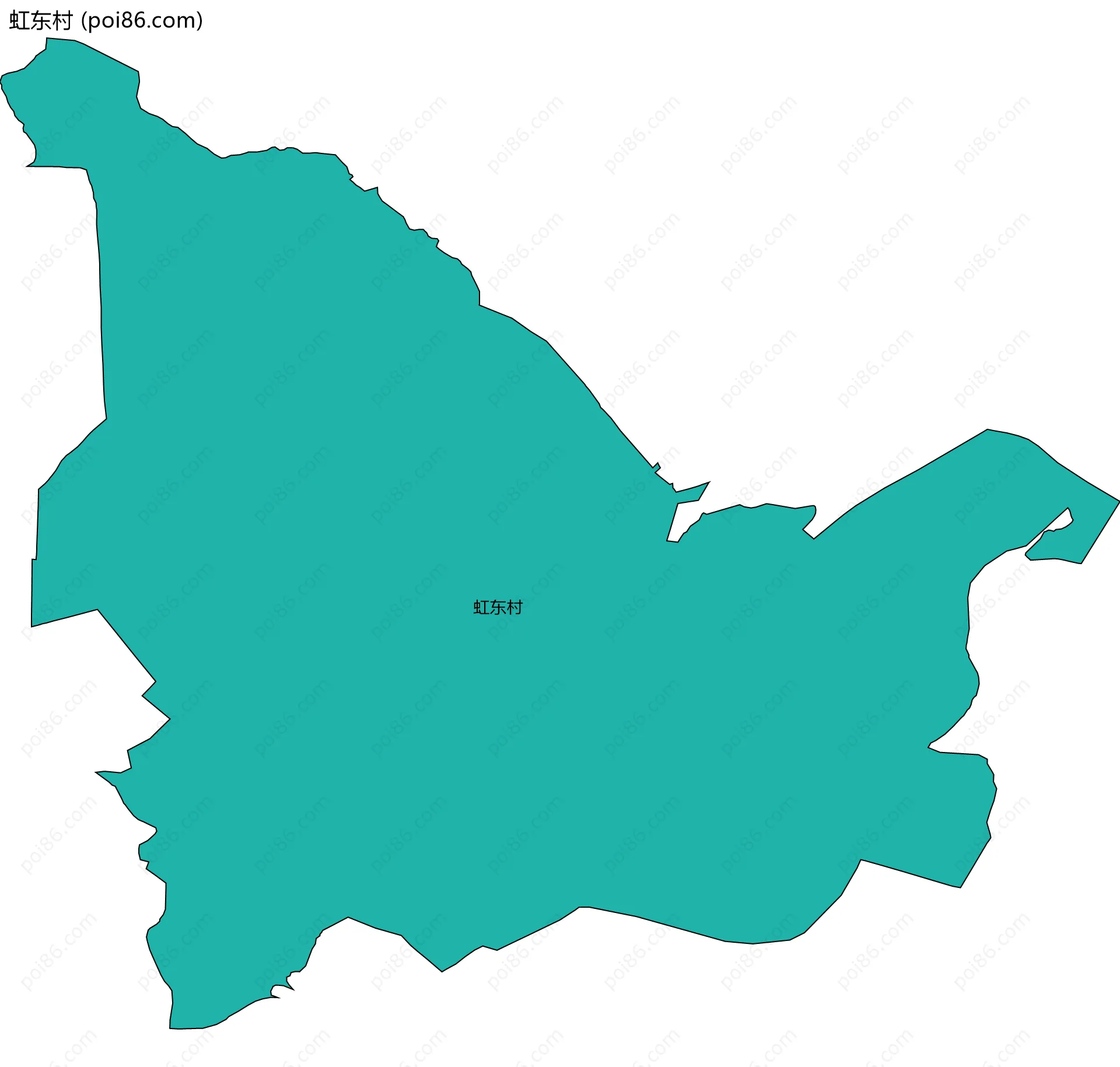 虹东村边界地图