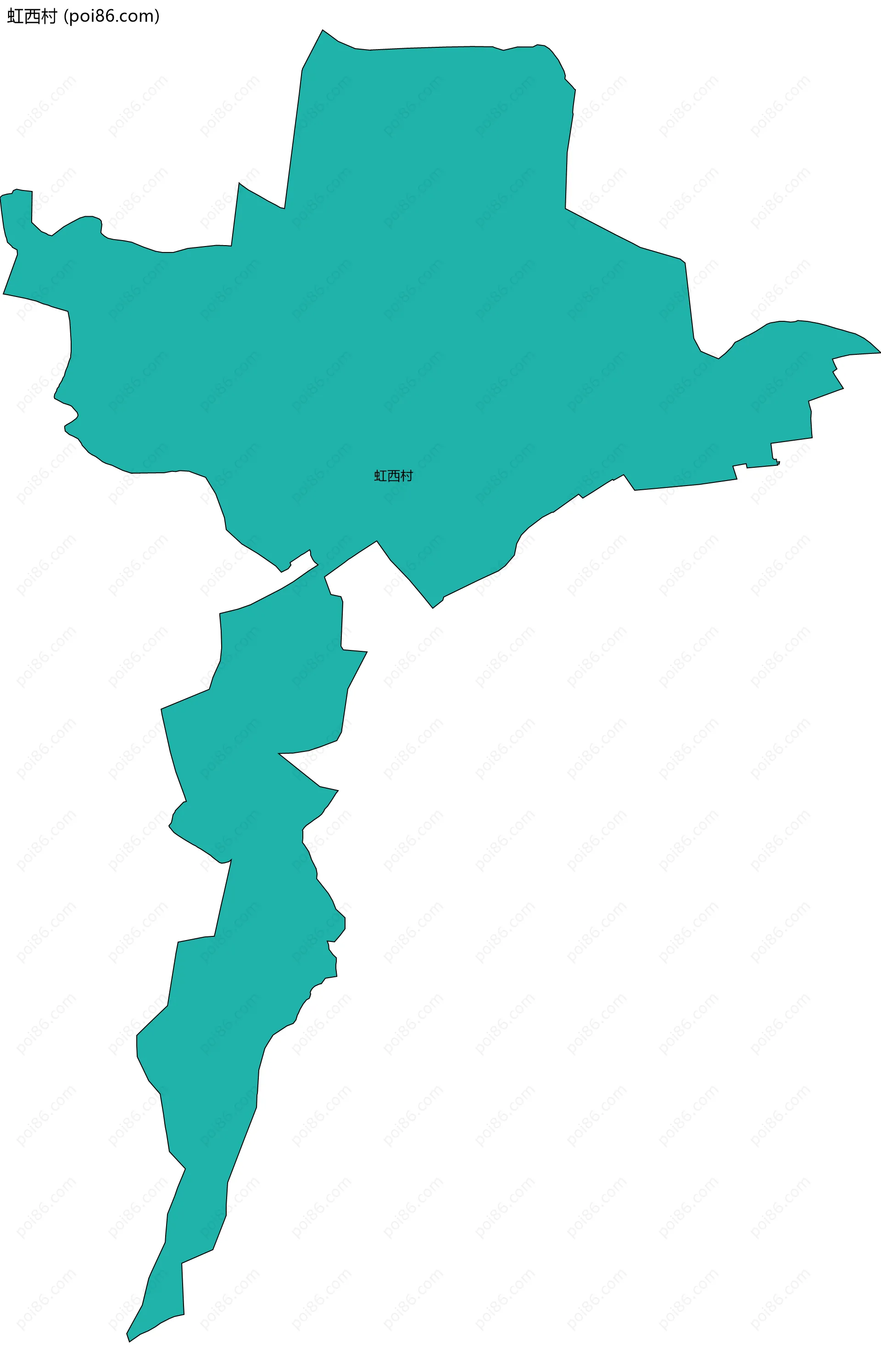 虹西村边界地图