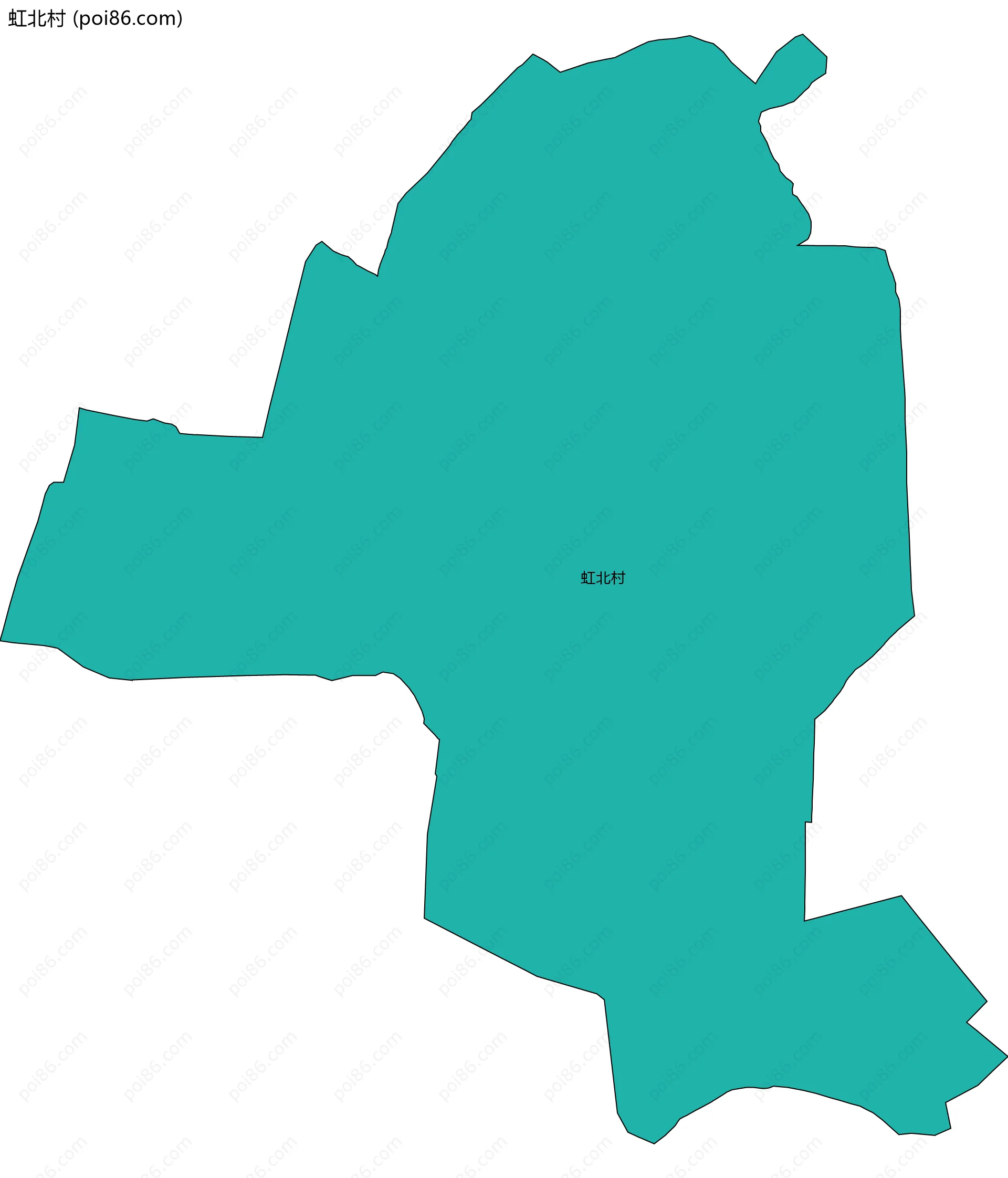 虹北村边界地图