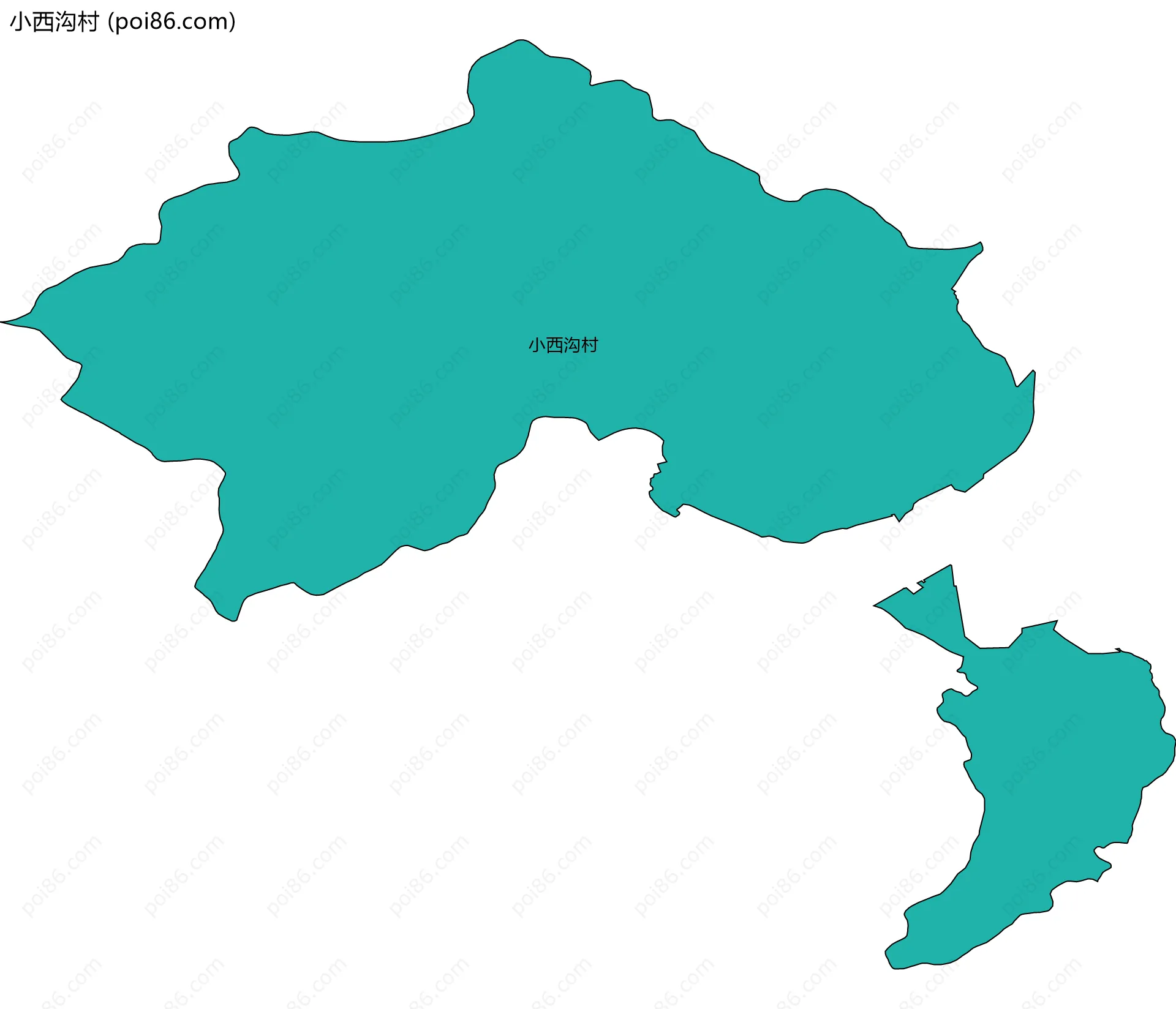 小西沟村边界地图