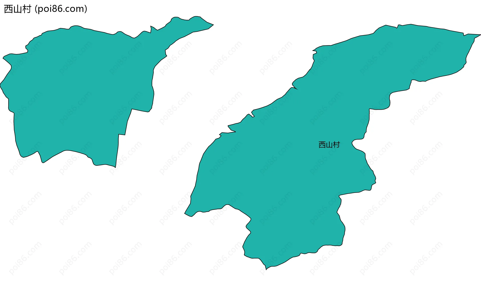 西山村边界地图
