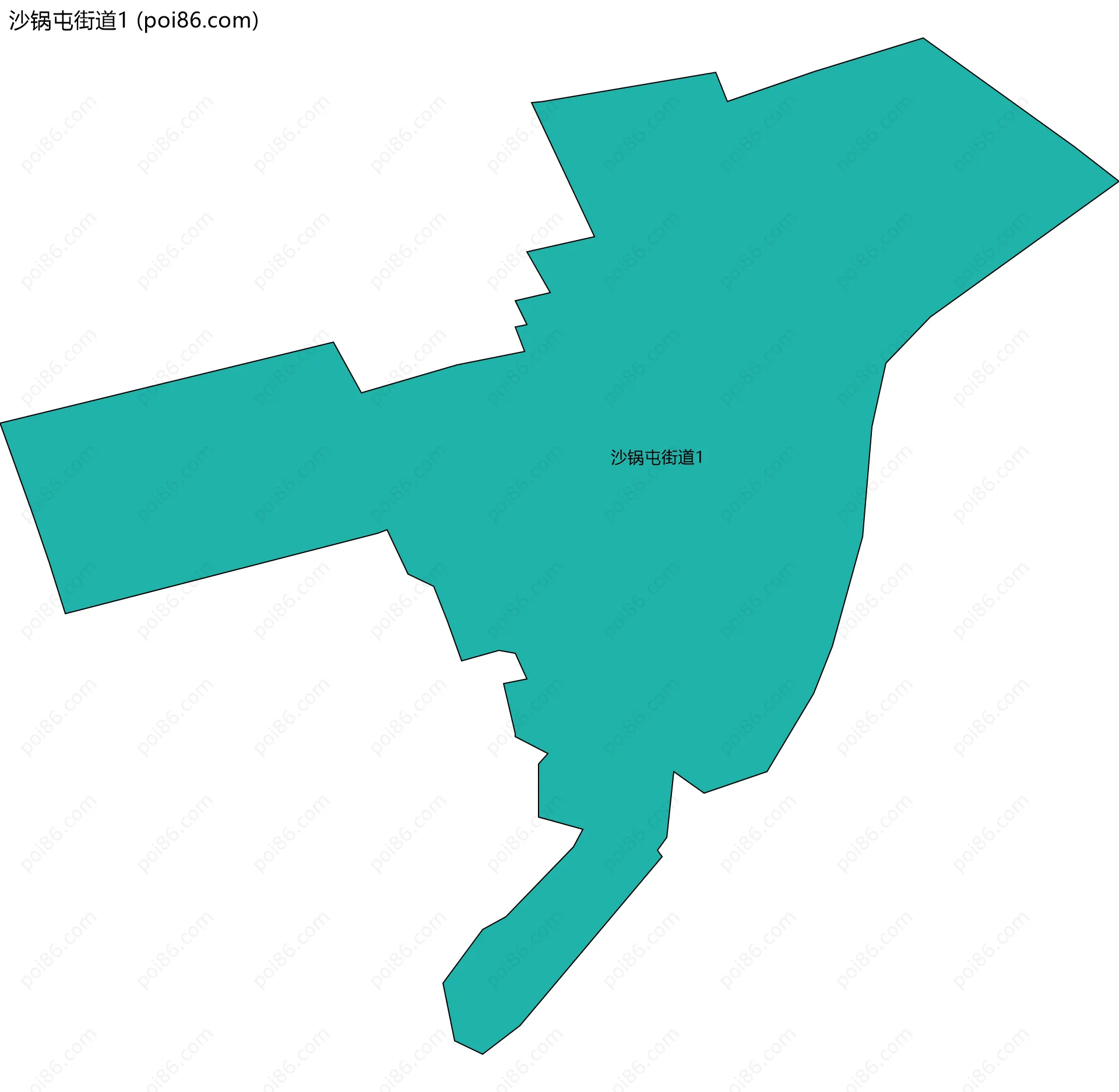 沙锅屯街道1边界地图