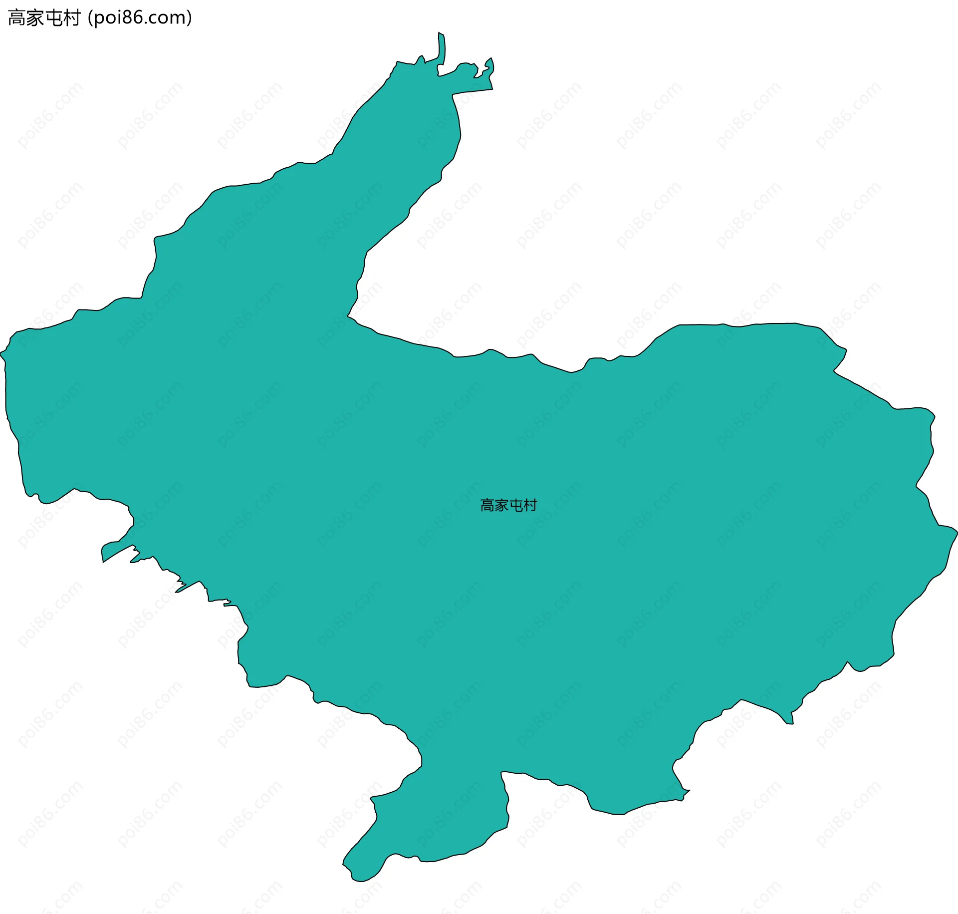 高家屯村边界地图