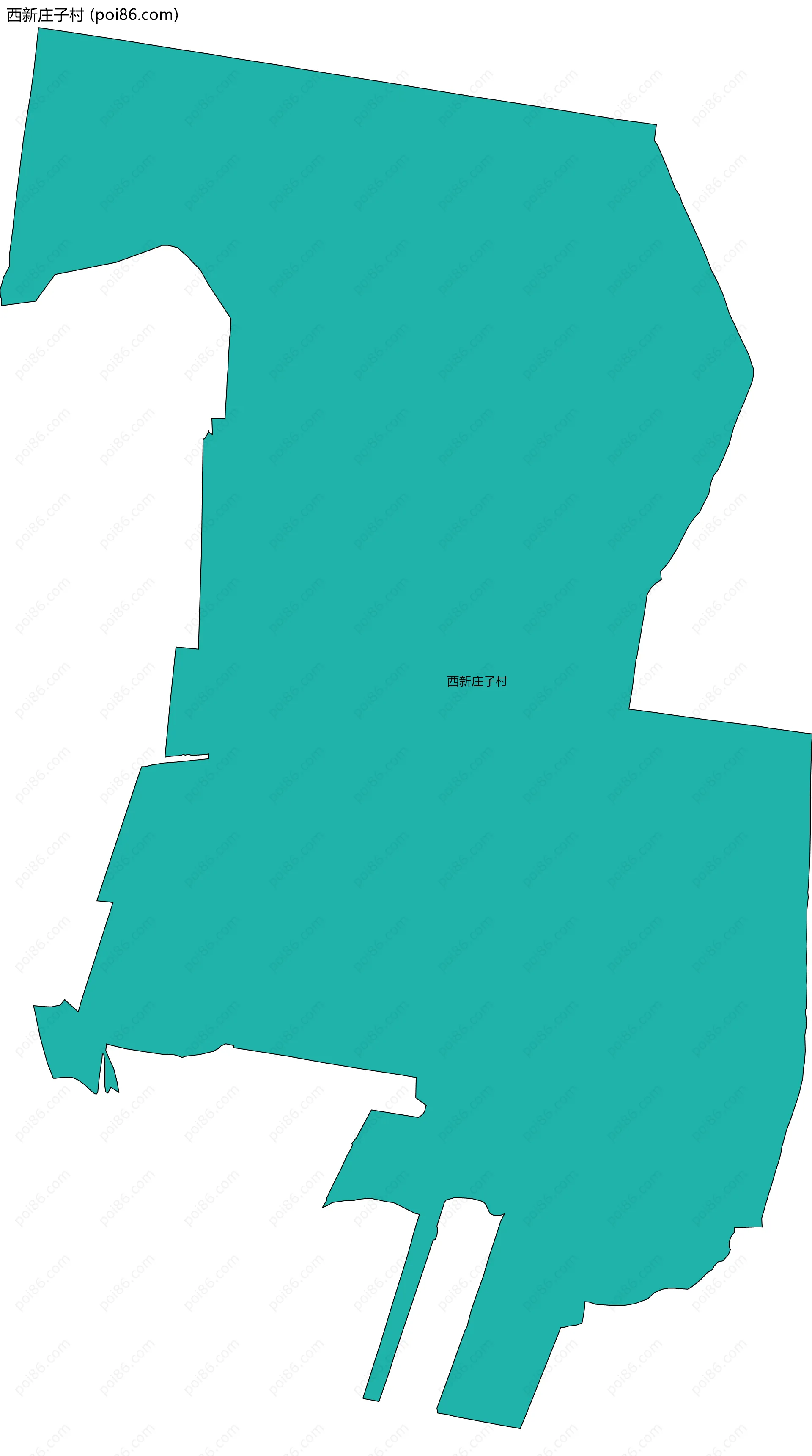 西新庄子村边界地图