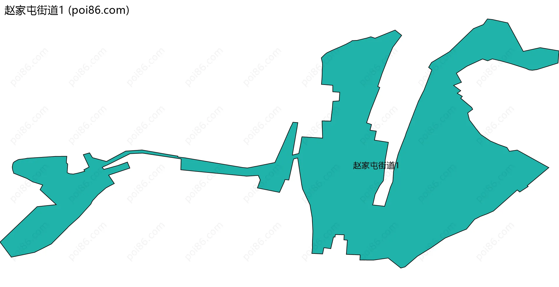 赵家屯街道1边界地图