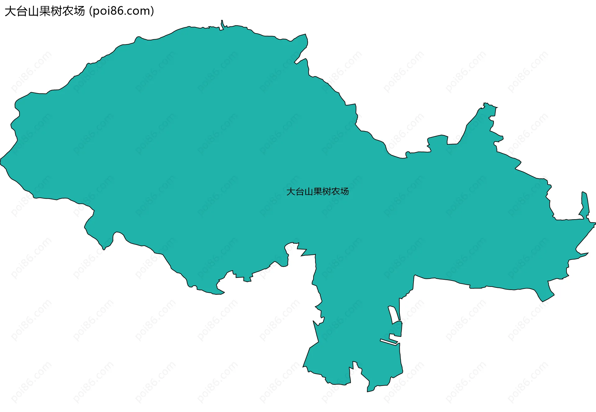 大台山果树农场边界地图(五级行政区划)