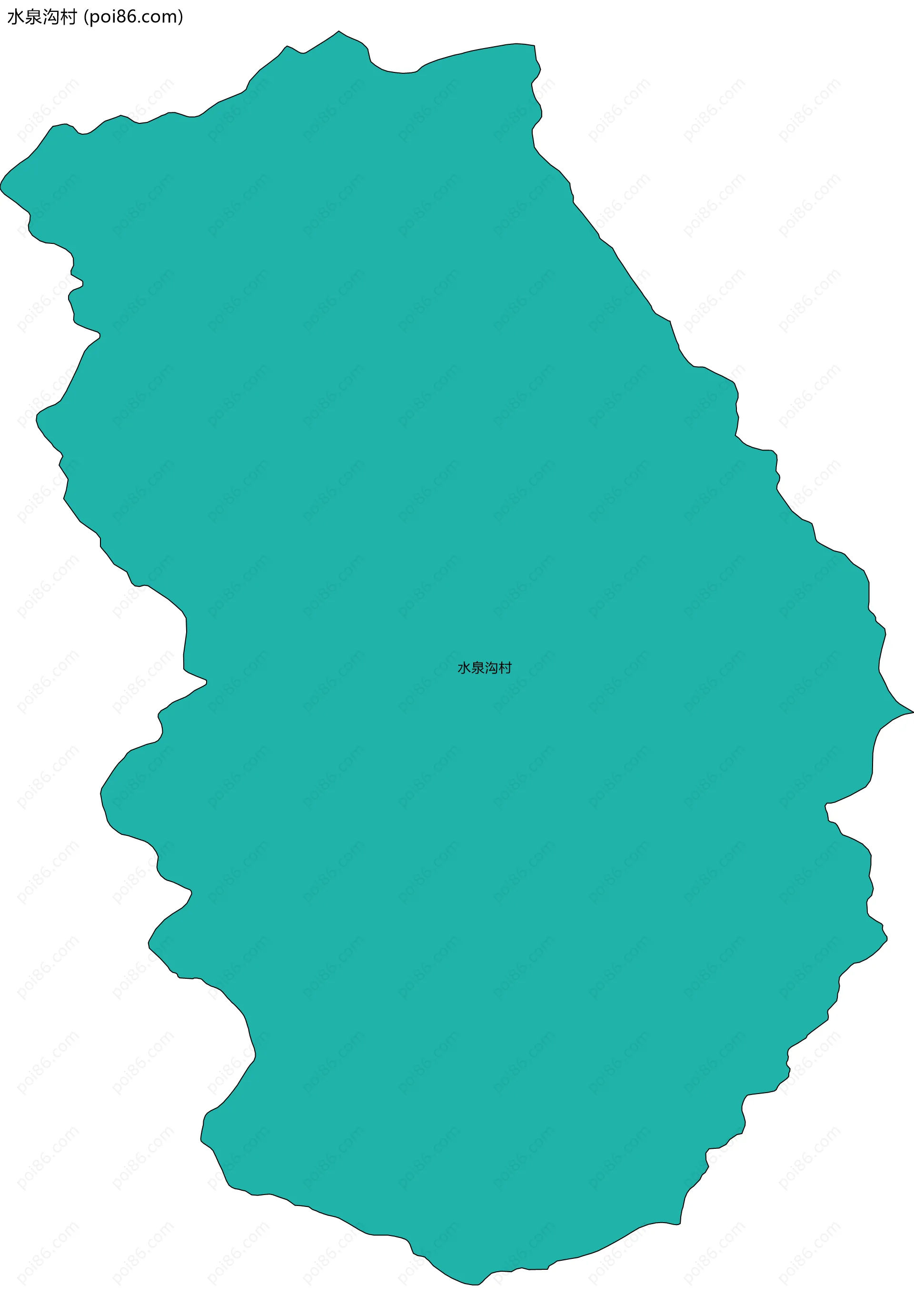 水泉沟村边界地图