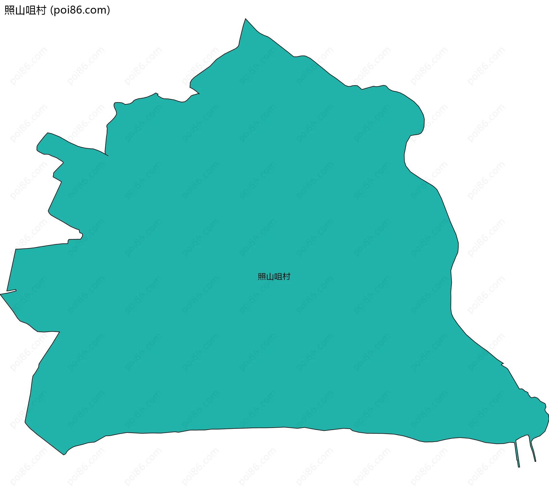 照山咀村边界地图