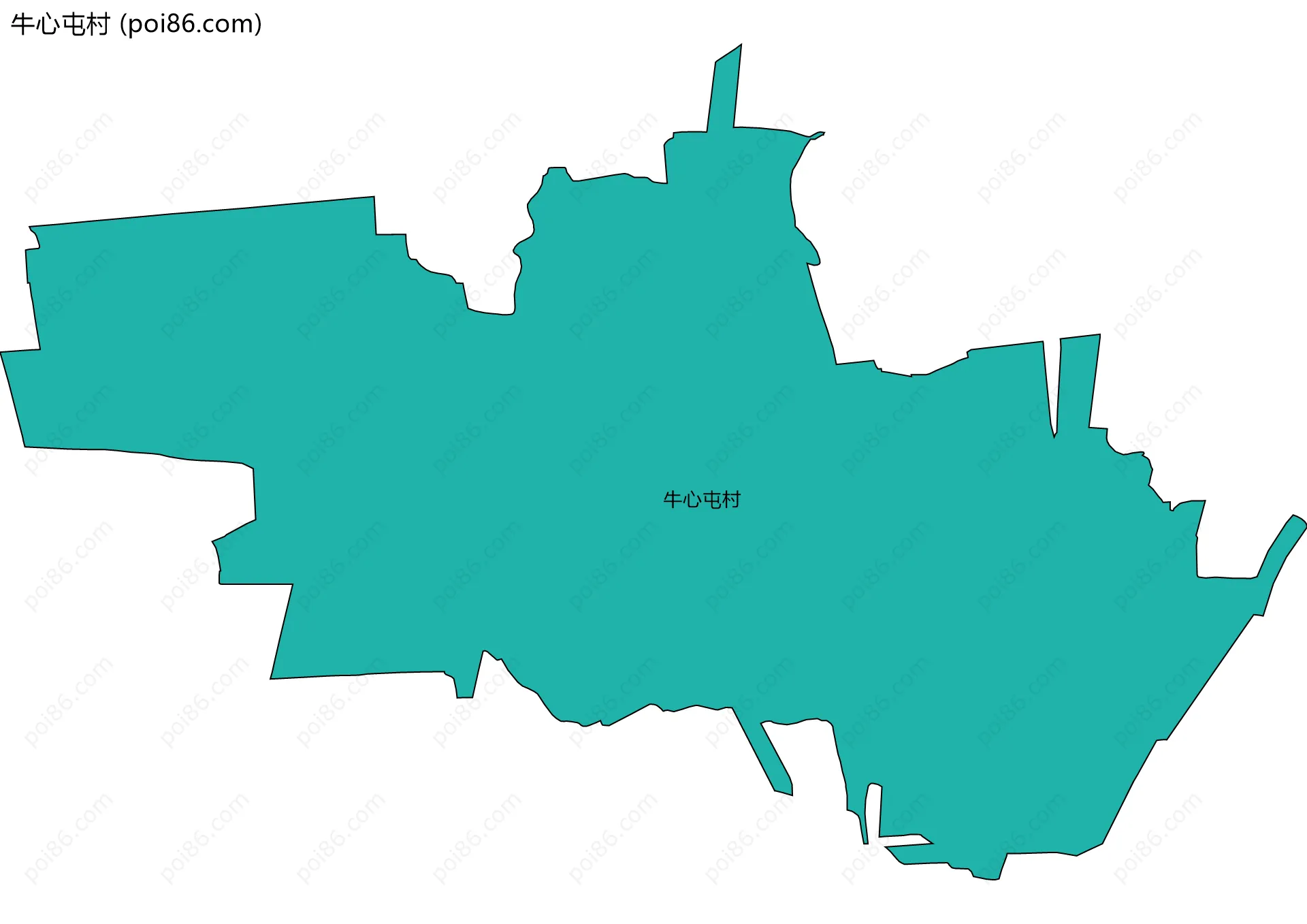 牛心屯村边界地图