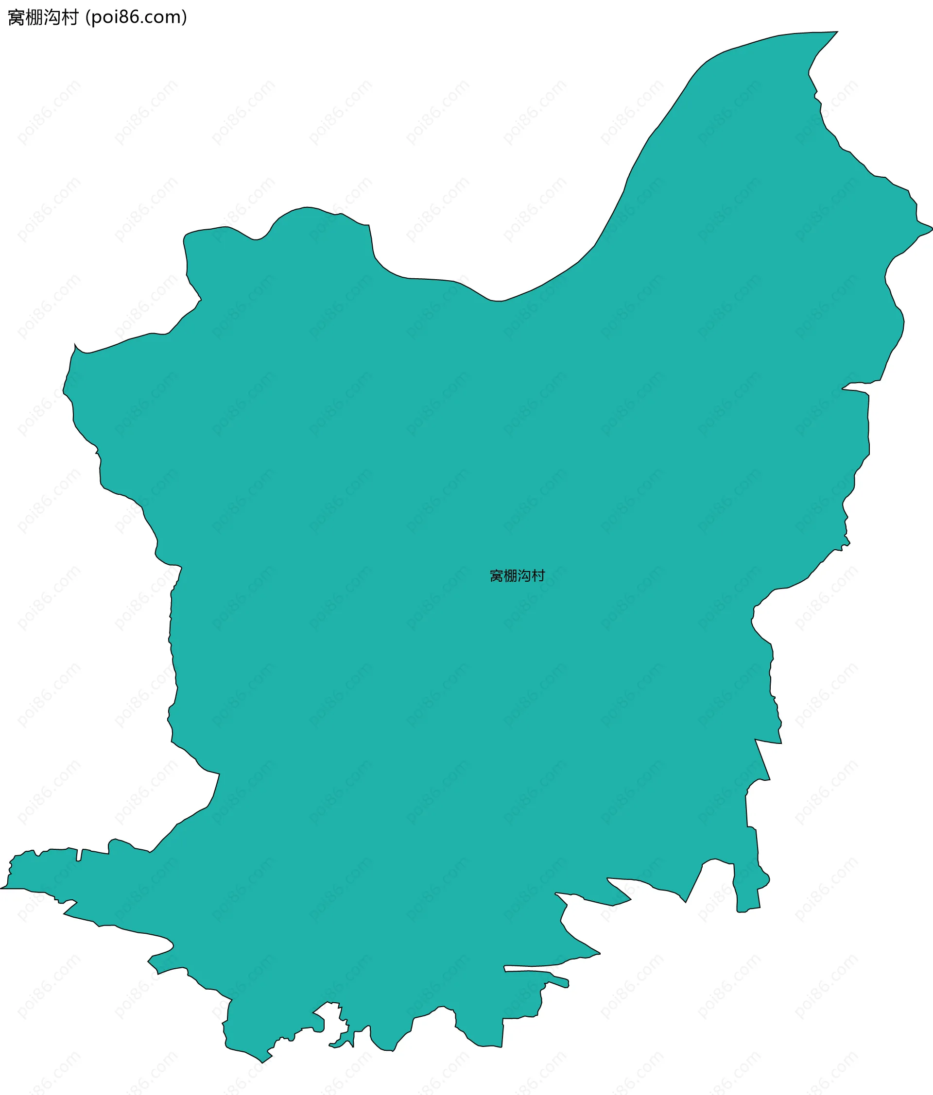 窝棚沟村边界地图