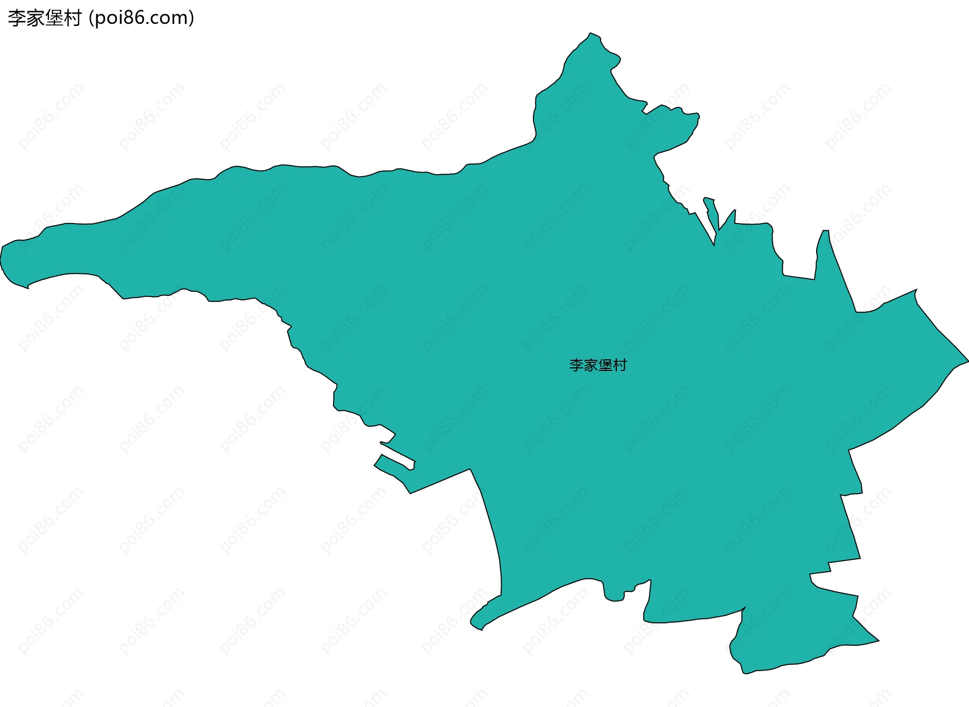 李家堡村边界地图