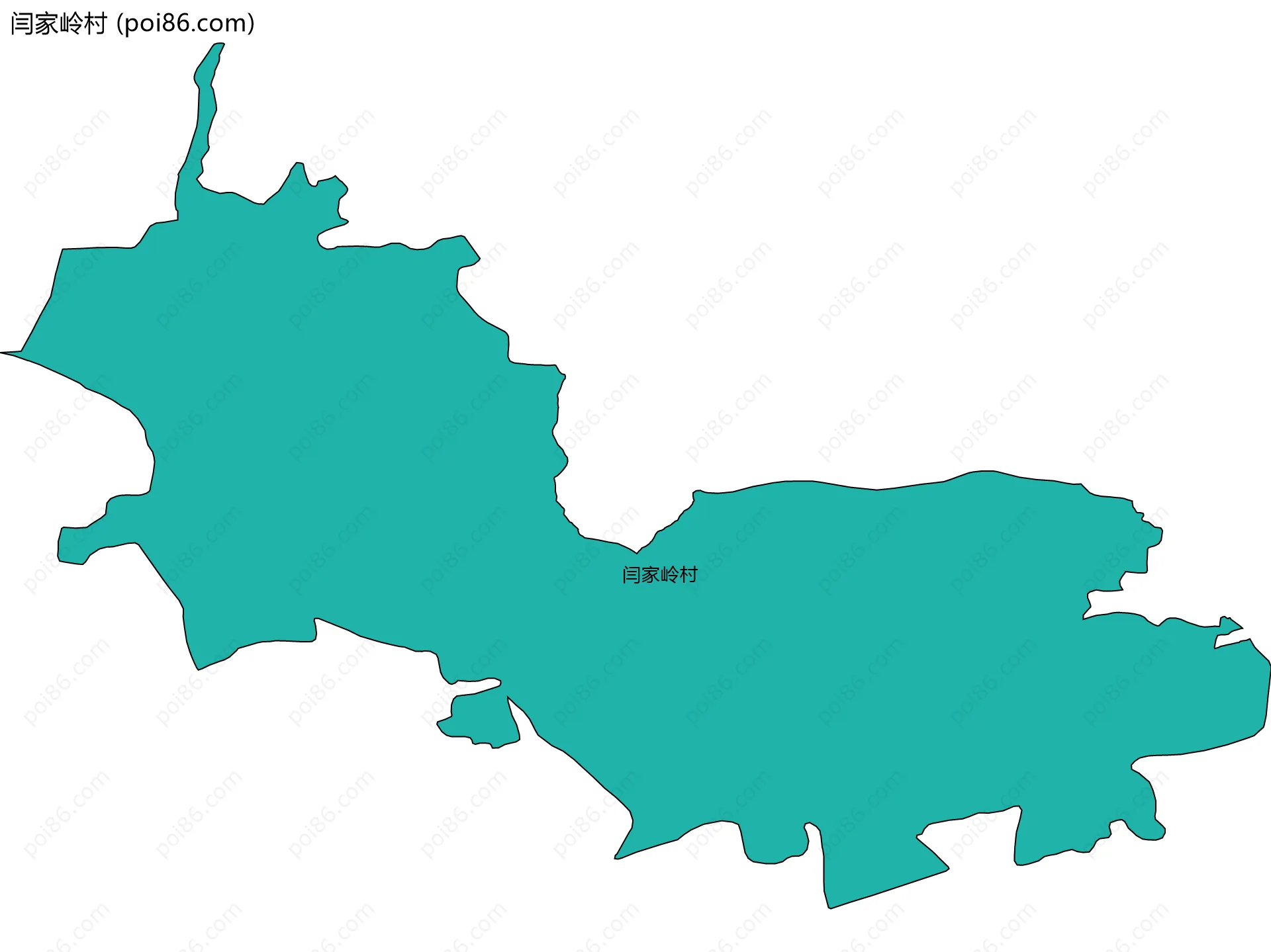 闫家岭村边界地图