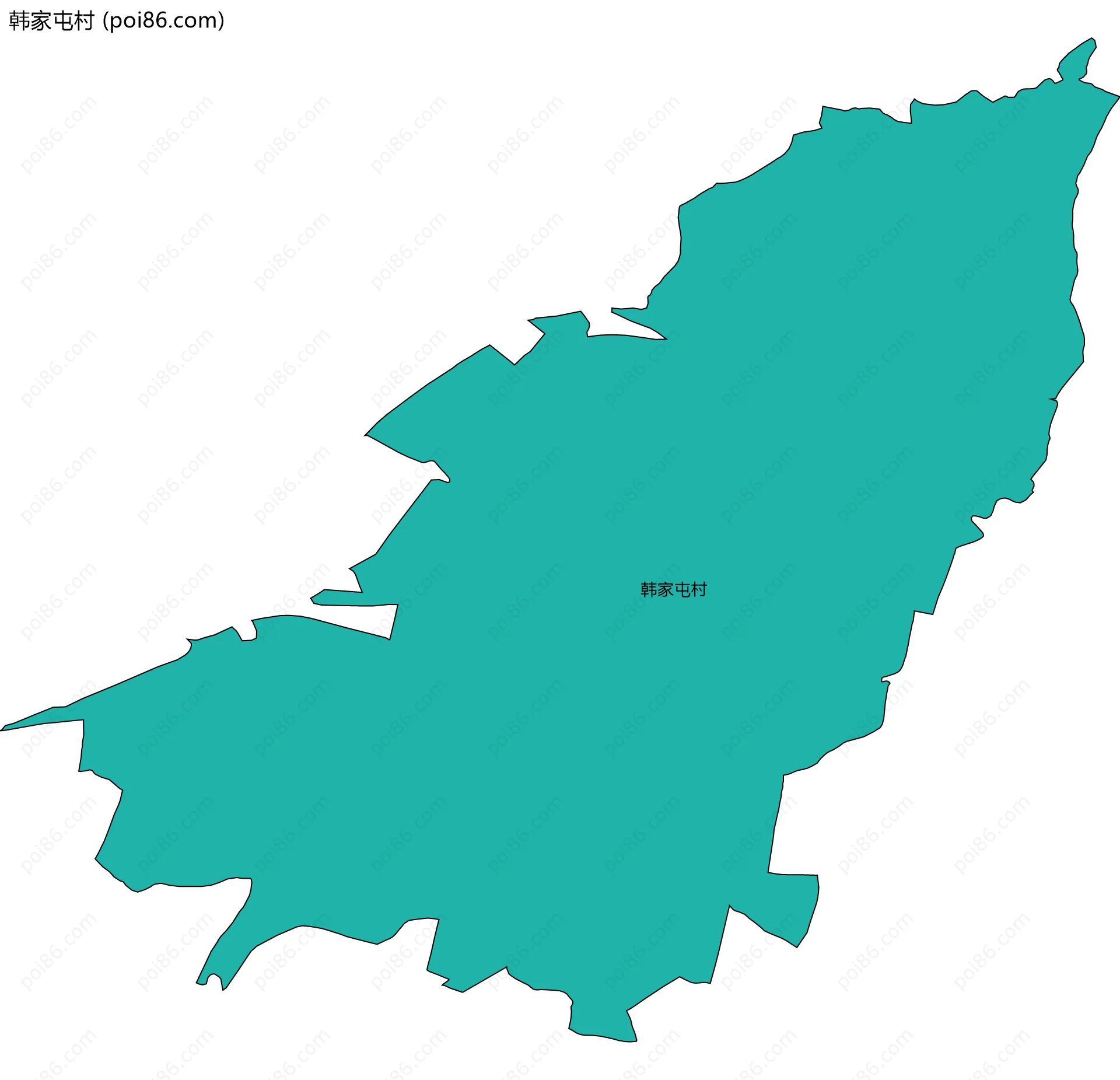 韩家屯村边界地图