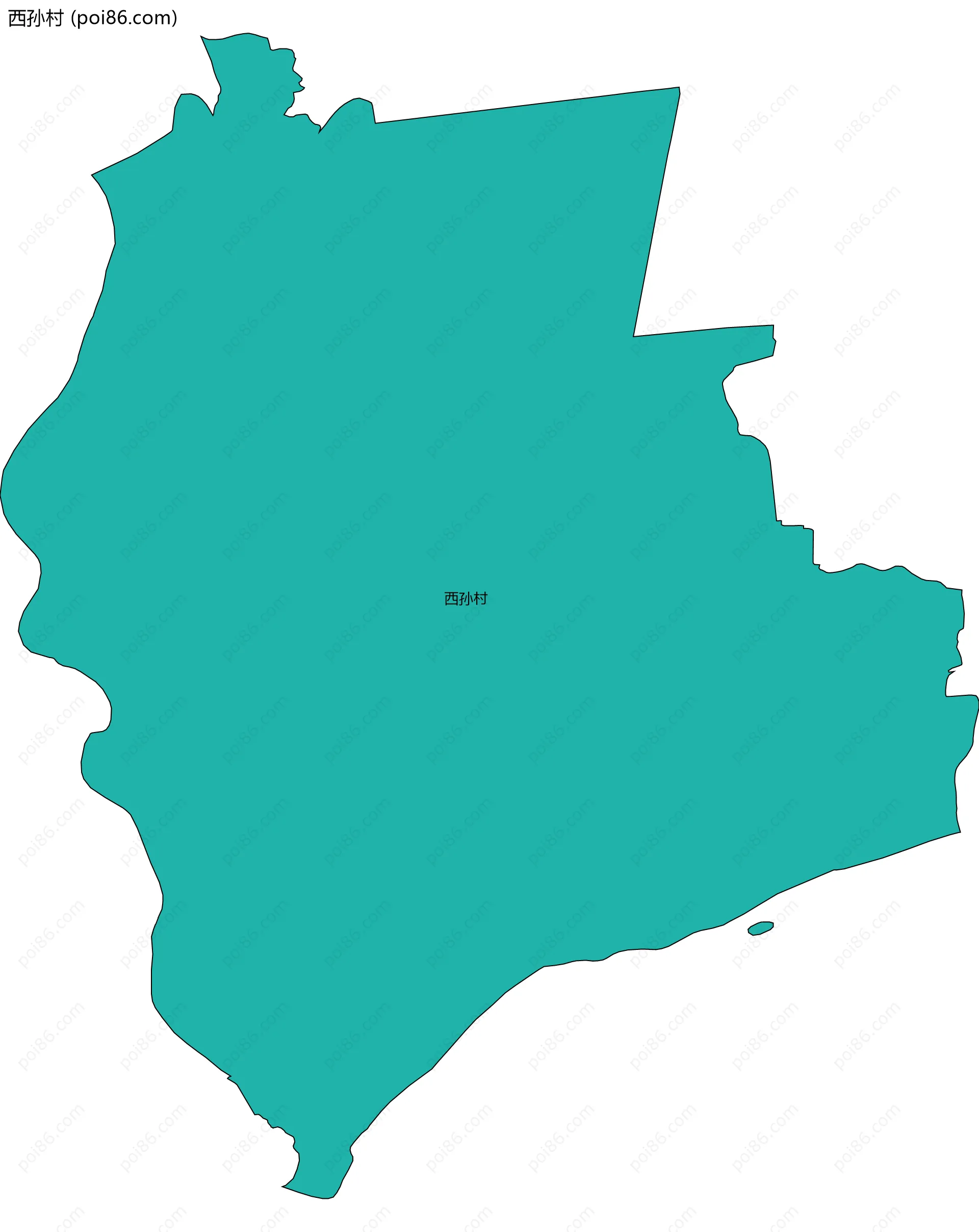西孙村边界地图