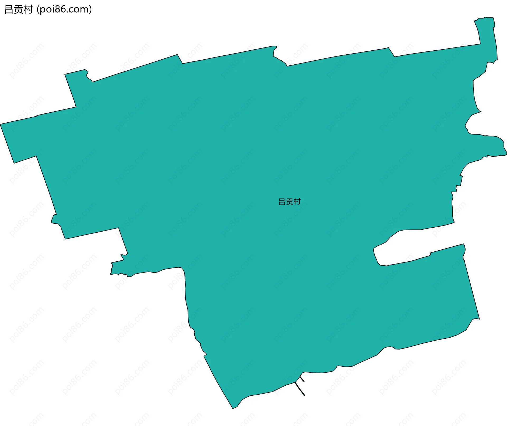 吕贡村边界地图