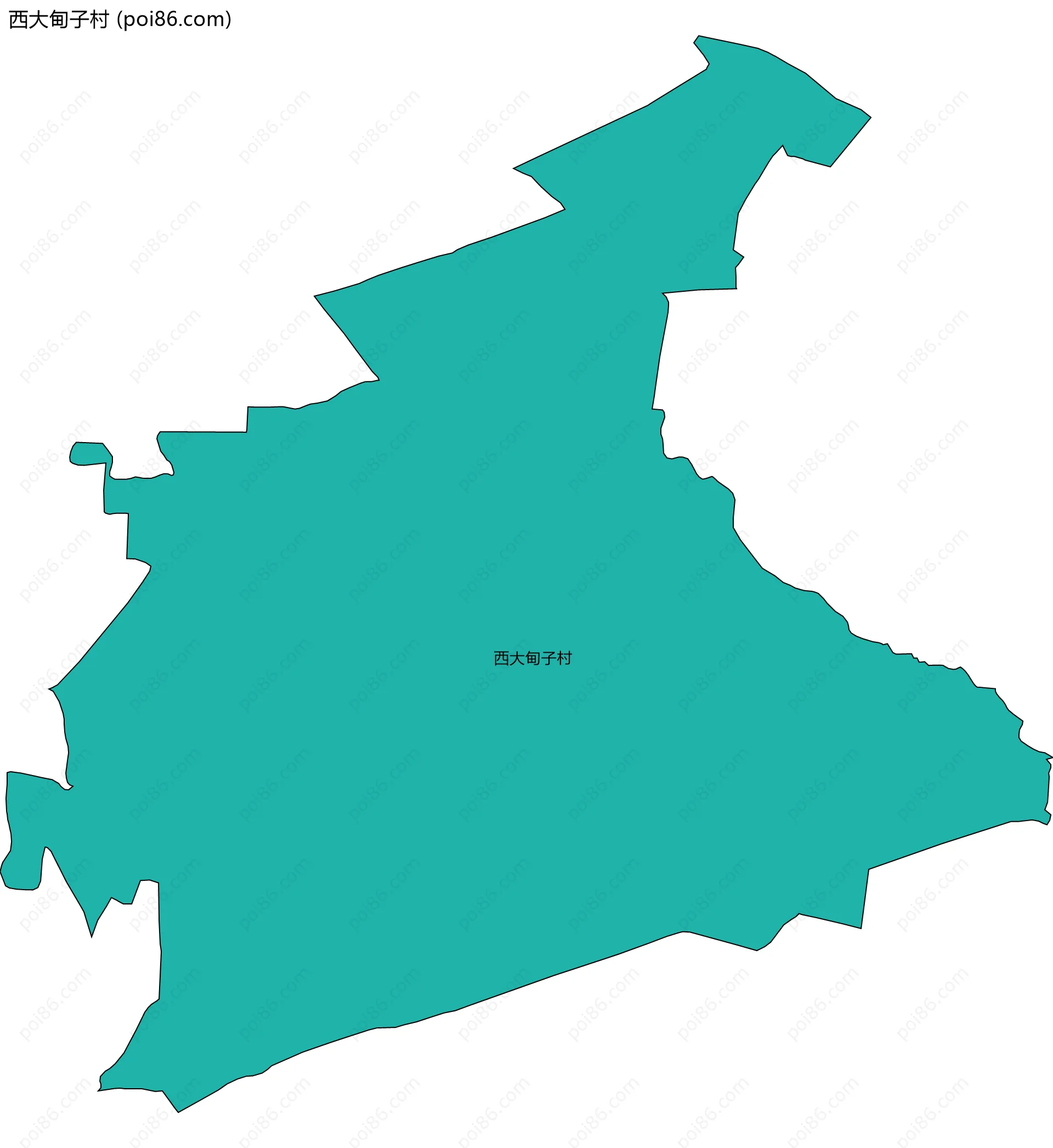 西大甸子村边界地图