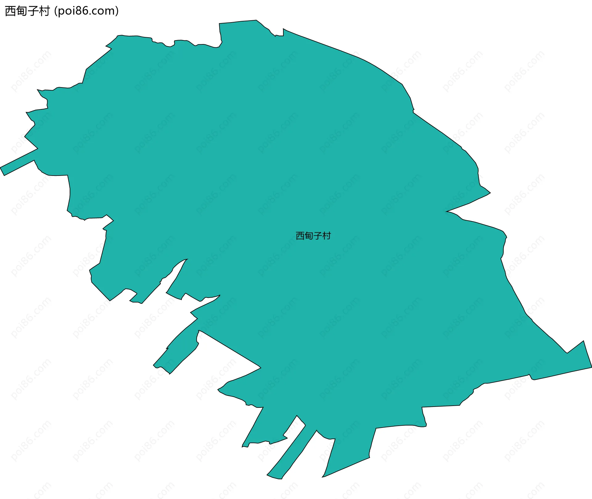 西甸子村边界地图