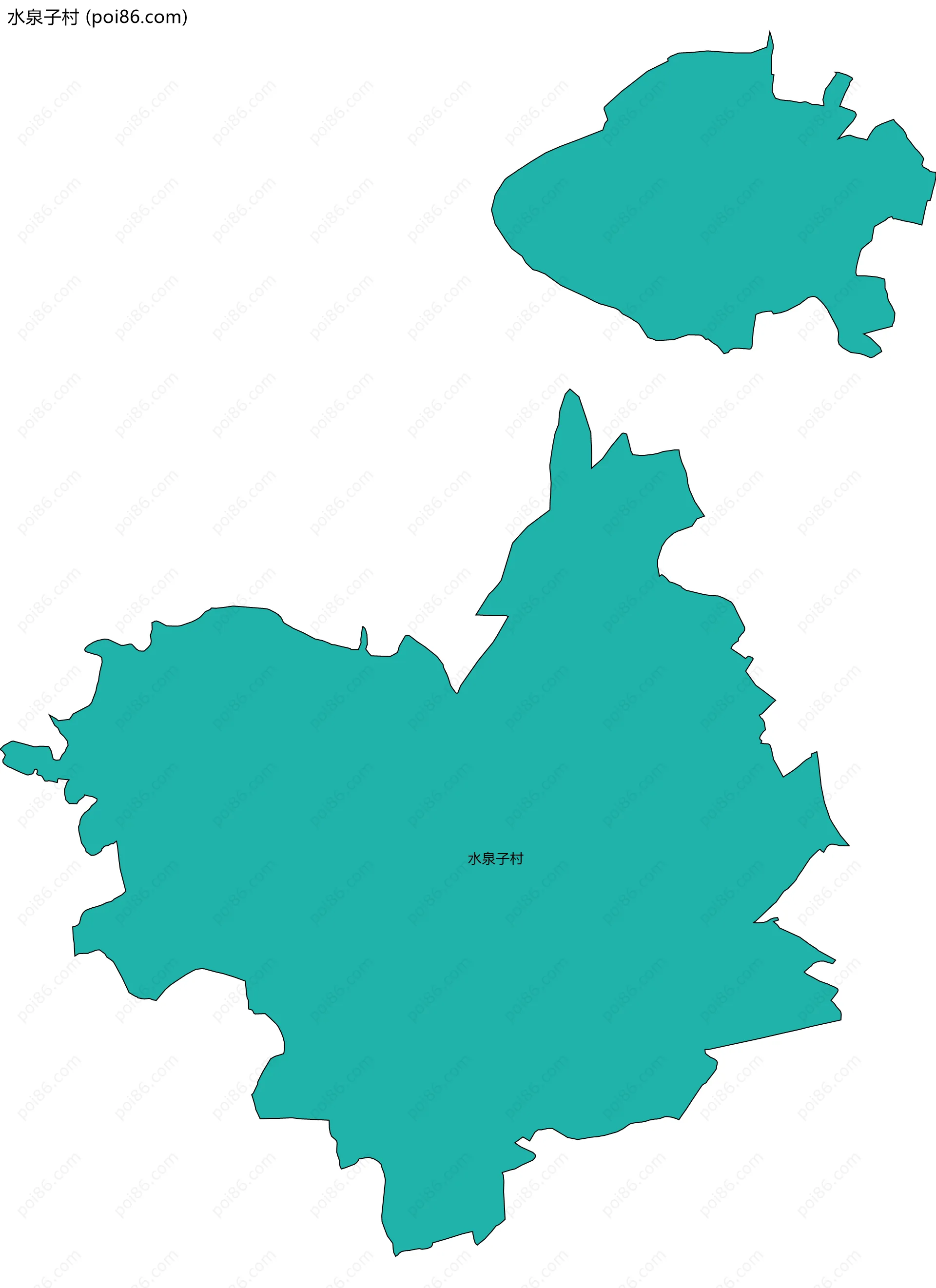 水泉子村边界地图