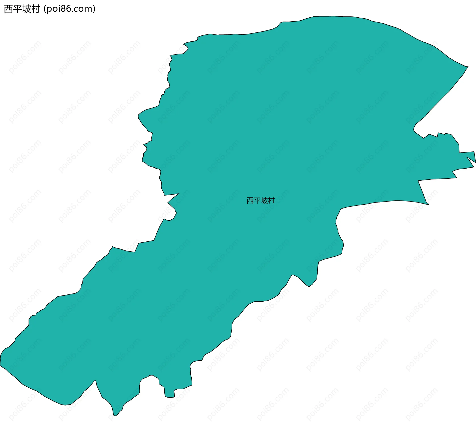 西平坡村边界地图