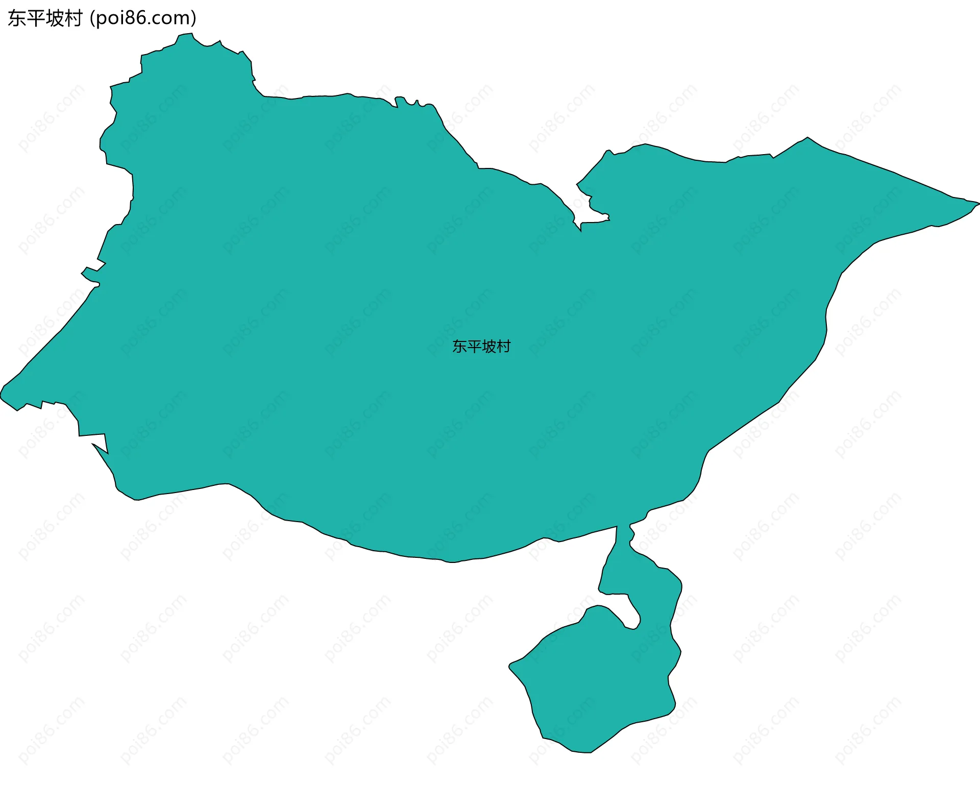 东平坡村边界地图