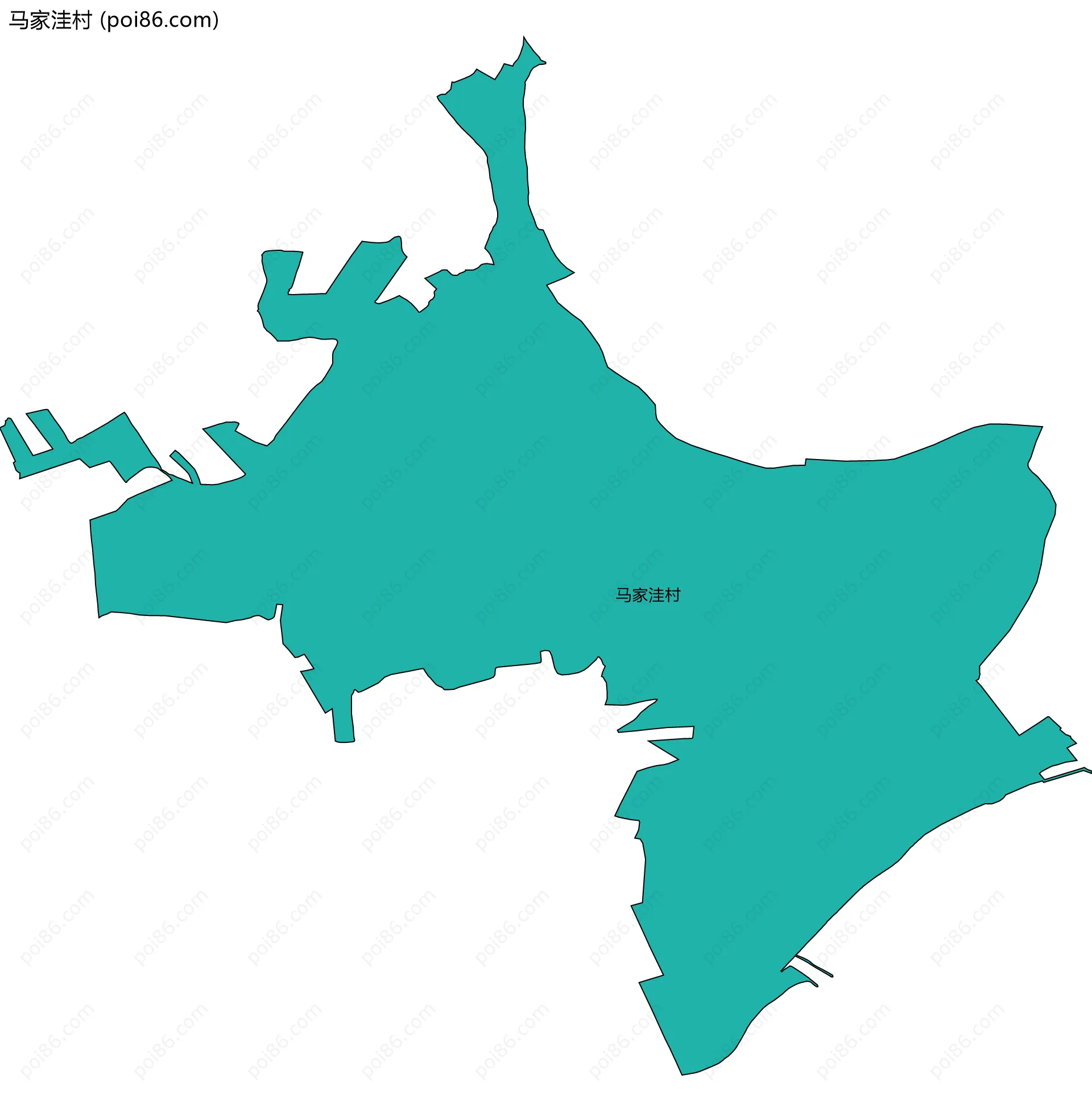 马家洼村边界地图