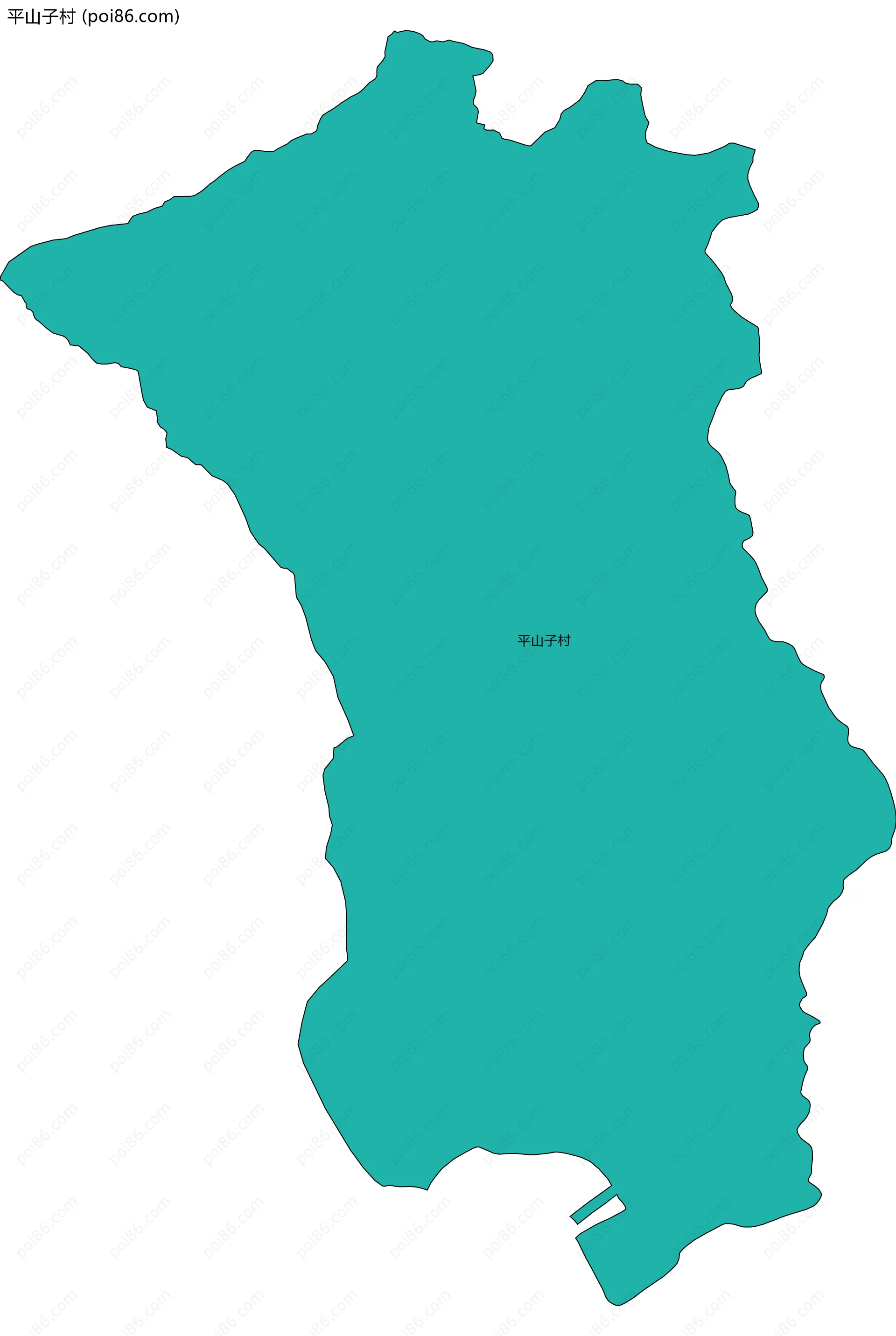 平山子村边界地图