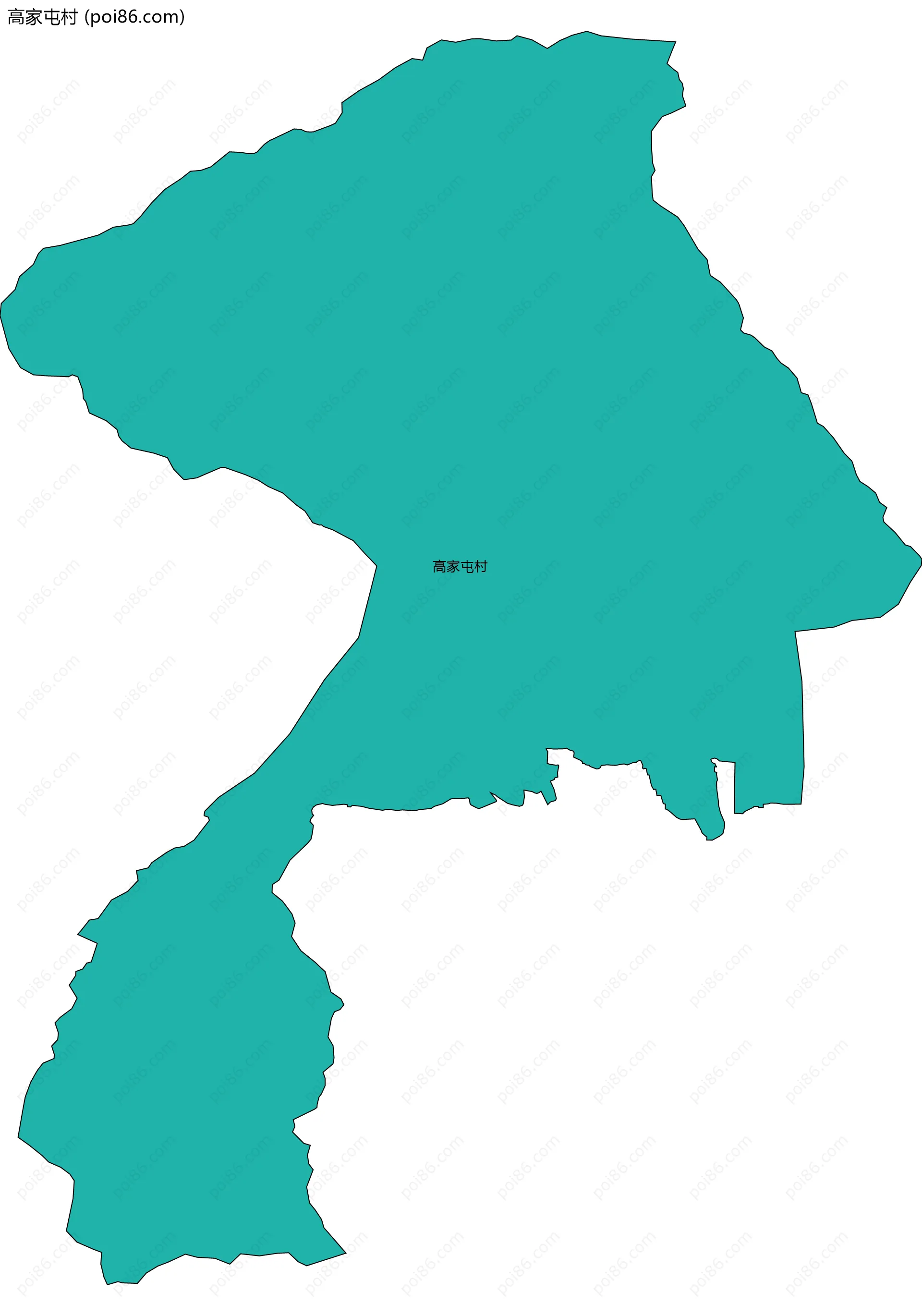 高家屯村边界地图