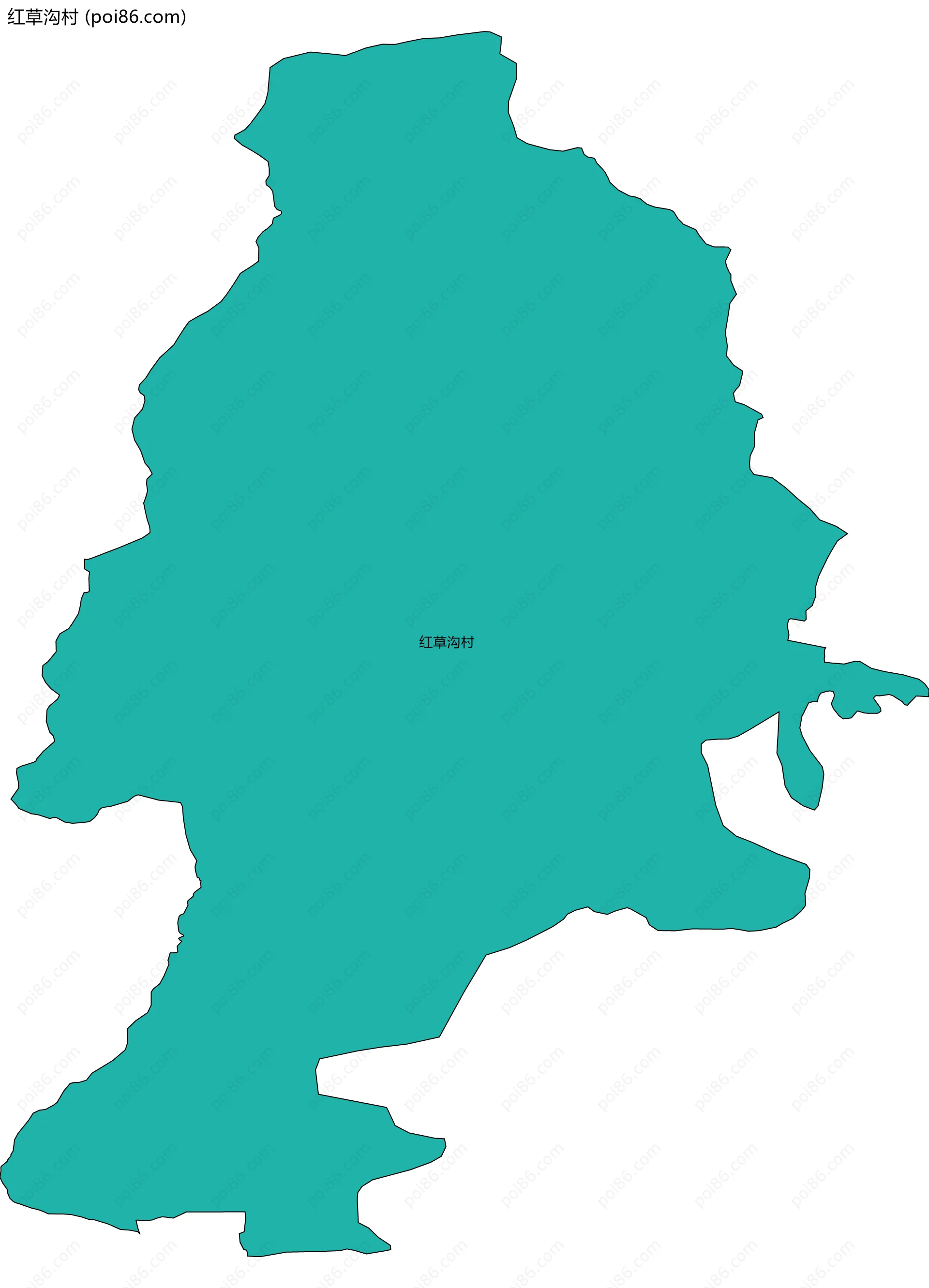 红草沟村边界地图