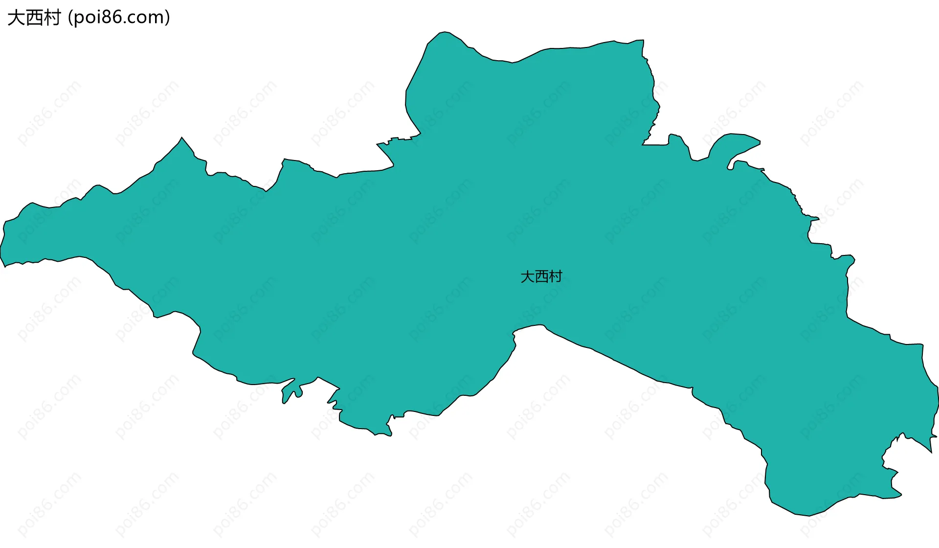 大西村边界地图